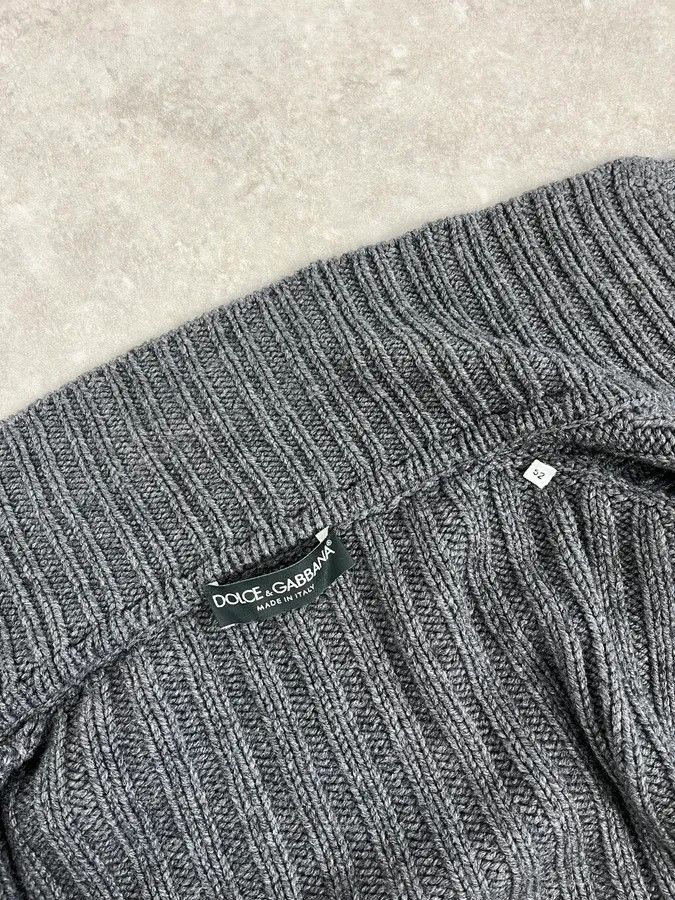 Dolce & Gabbana 2000s Dolce & Gabbana Grey Wool Minimalist Zip-up Sweater Size US L / EU 52-54 / 3 - 9 Thumbnail