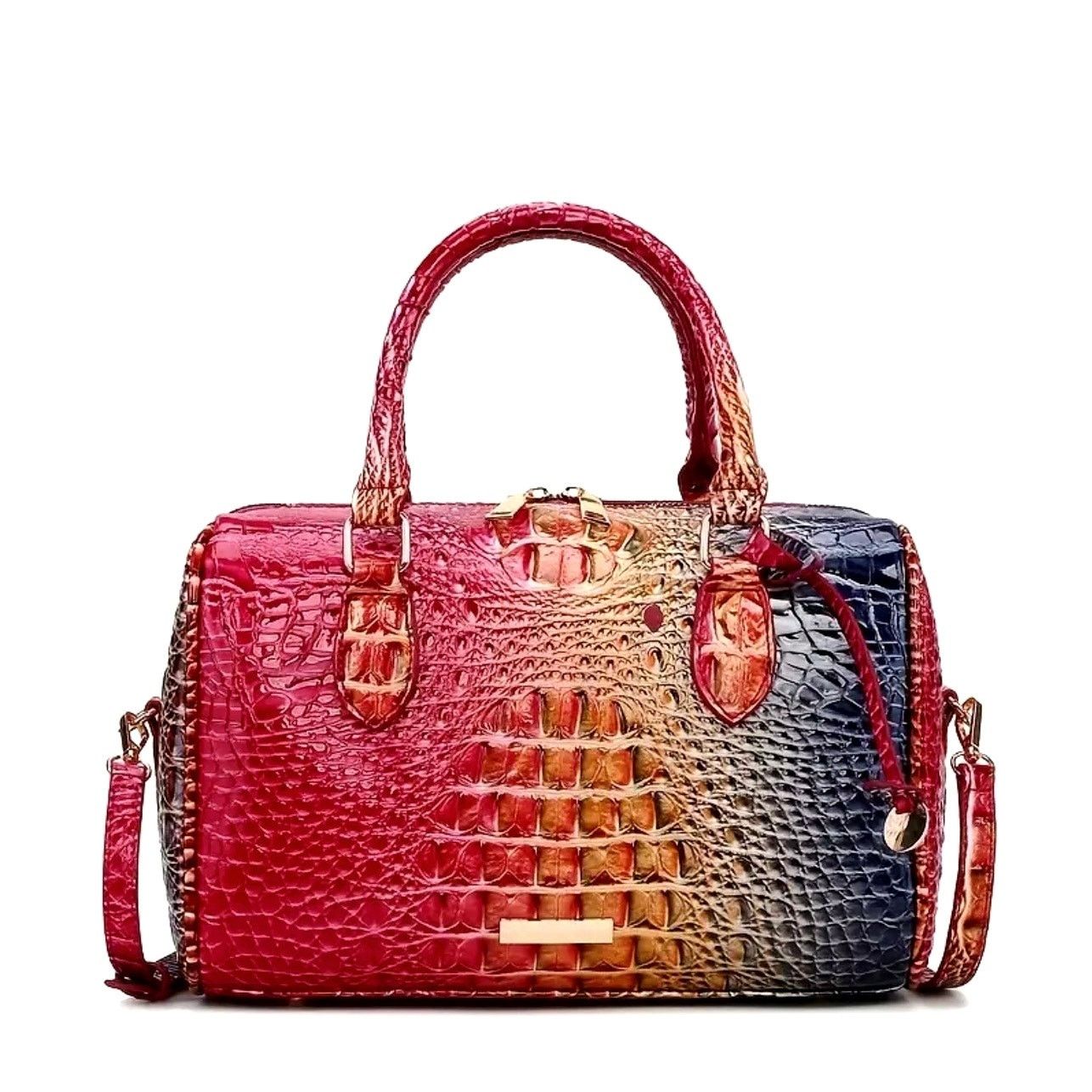 Other Crocodile Embossed Boston Top Handle bag Red Yellow Blue Size ONE SIZE - 2 Thumbnail