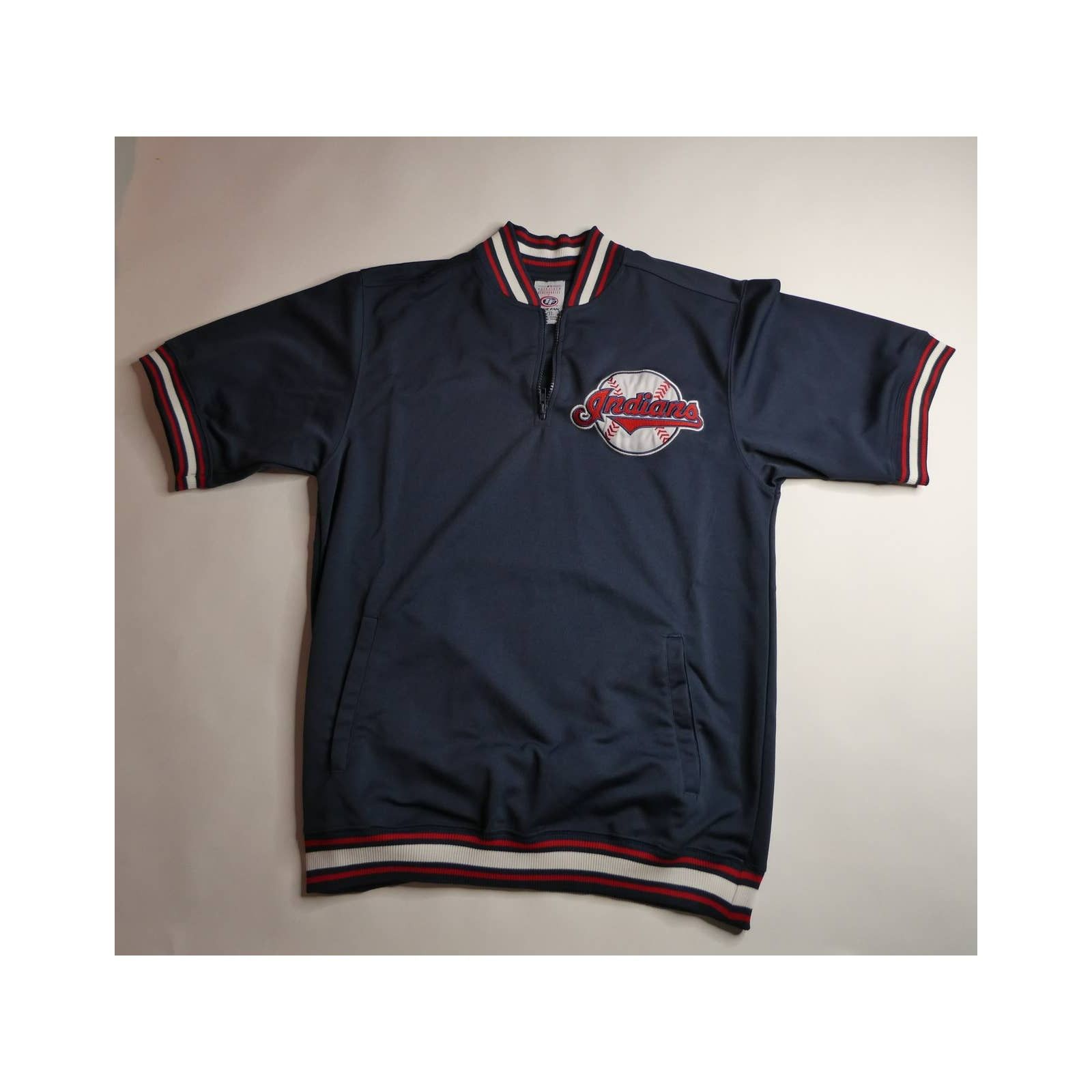 MLB 1990's Cleveland Indians 1/4 zip jacket jersey, Large Size US L / EU 52-54 / 3 - 1 Thumbnail