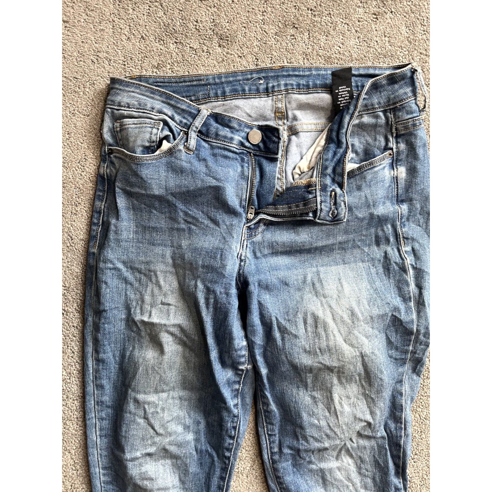 Calvin Klein Calvin Klein Jeans Womens Jeans High Rise Skinny 28x27 Blue Denim Pockets Logo 90s? Size 28" / US 6 / IT 42 - 4 Thumbnail