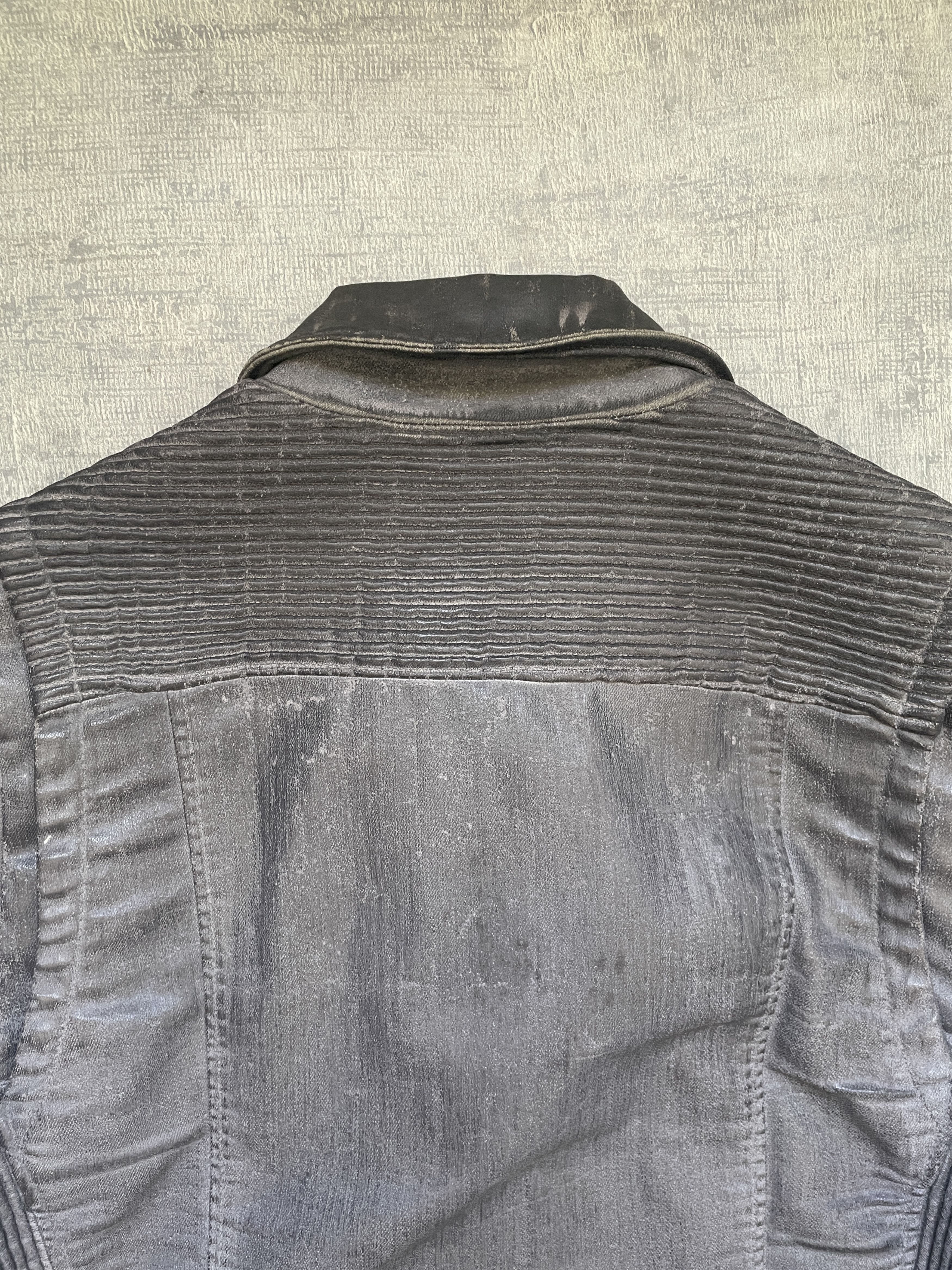 Balmain Balmain AW12 Trompe-L'Oeil Waxed Biker Jacket Size US M / EU 48-50 / 2 - 3 Thumbnail
