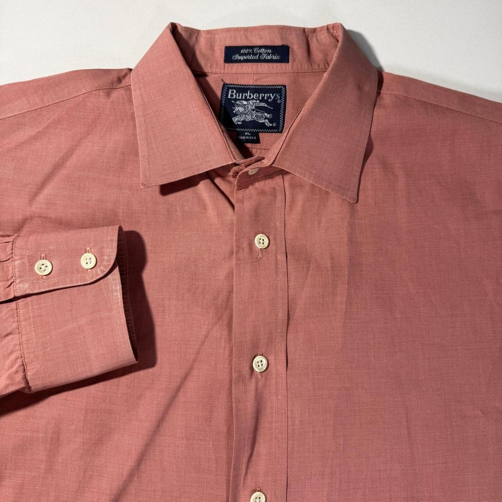 Burberry Vintage Burberrys London Mens XL Salmon Heritage Made in USA Size US XL / EU 56 / 4 - 1 Thumbnail