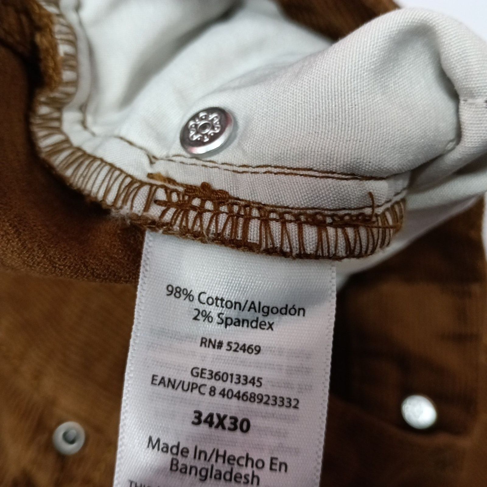 George George Brown Corduroy Dress Pants Men's Size 34x30 Stretch Size US 34 / EU 50 - 6 Thumbnail