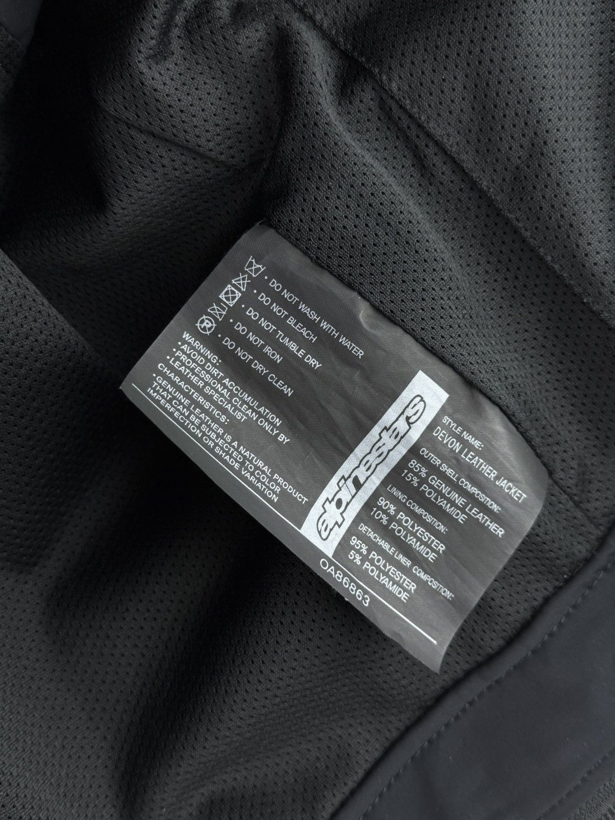 Alpinestars Alpinestars Devon Motorcycle/Motorbike Leather Jacket Black Size US S / EU 44-46 / 1 - 15 Thumbnail