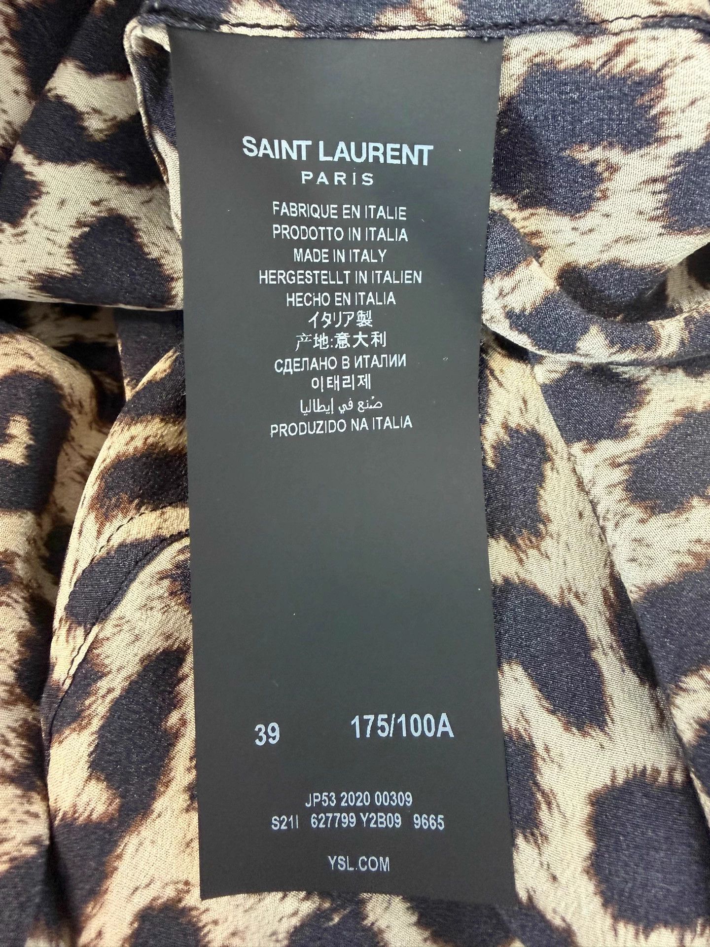 Saint Laurent Paris SLP 20FW silk caramel leopard print bow shirt Size US XXS / EU 40 - 5 Thumbnail