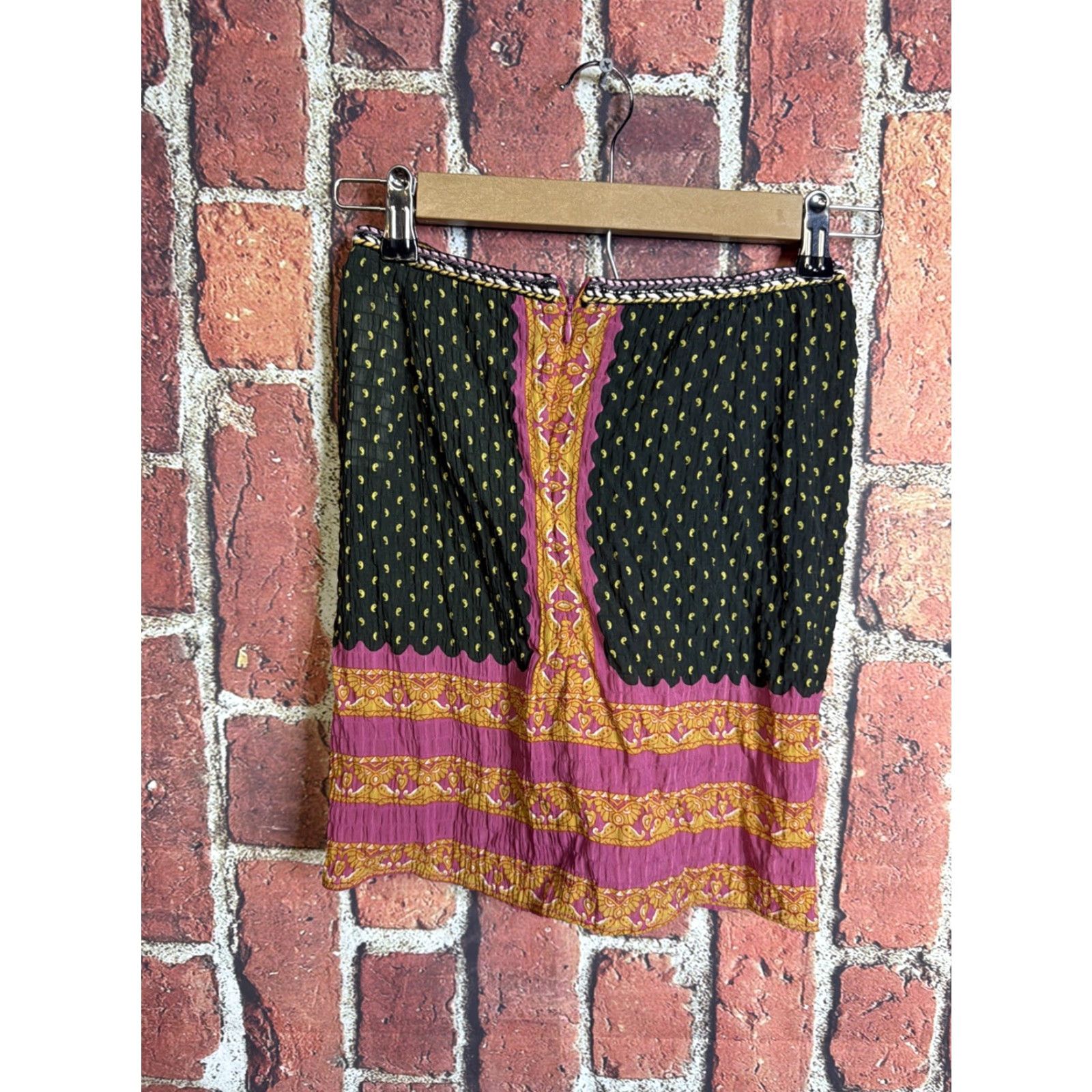 Zara Zara Skirt Mini Size S Orange Pink Floral Ruched Zip Up Boho Chic Satin 100% Viscose Layered Zipper Size 28" / US 6 / IT 42 - 4 Thumbnail