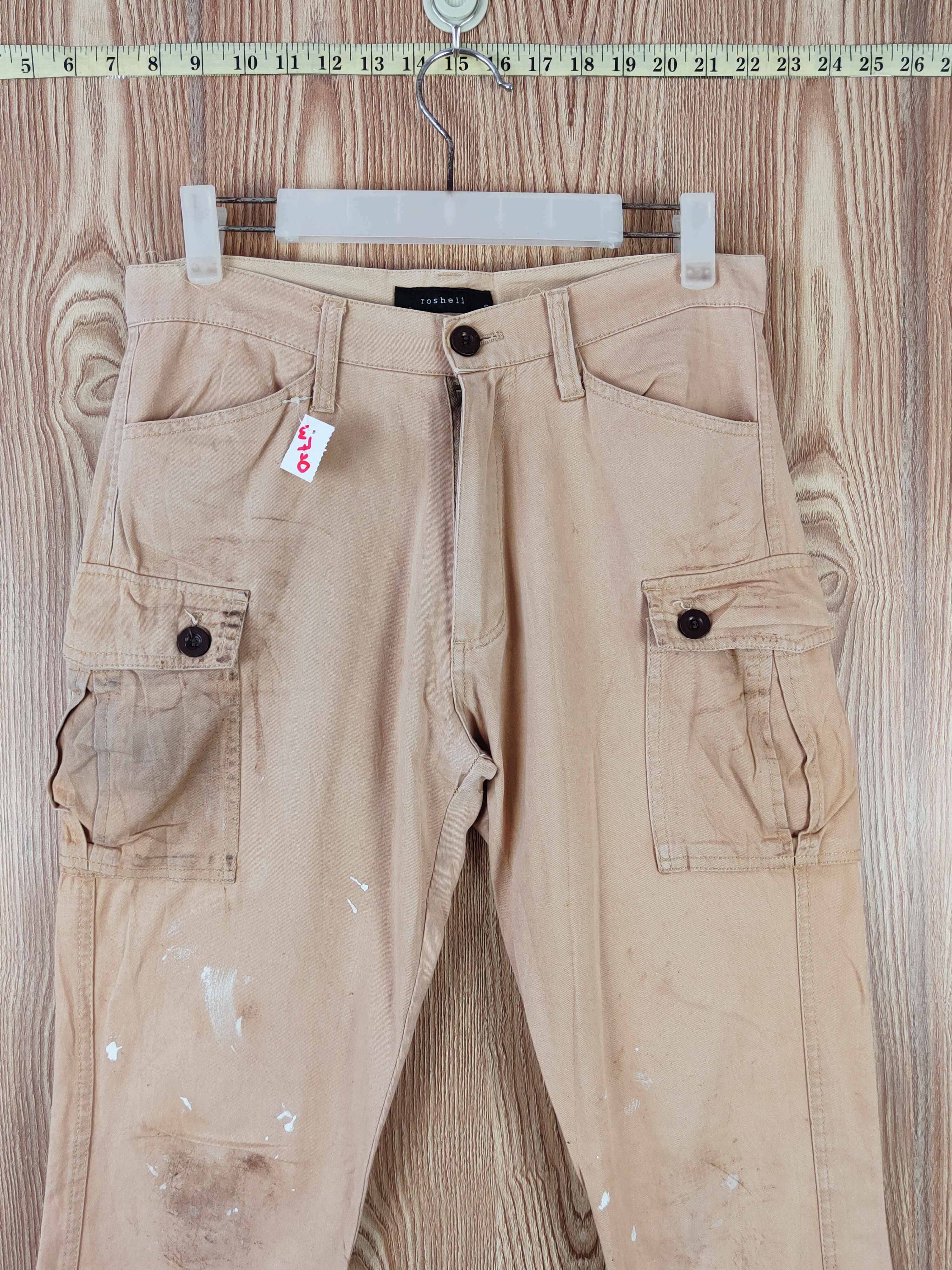 Japanese Brand Roshell Light Orange Multipocket Tactical Cargo Pants #W720 Size US 30 / EU 46 - 2 Thumbnail
