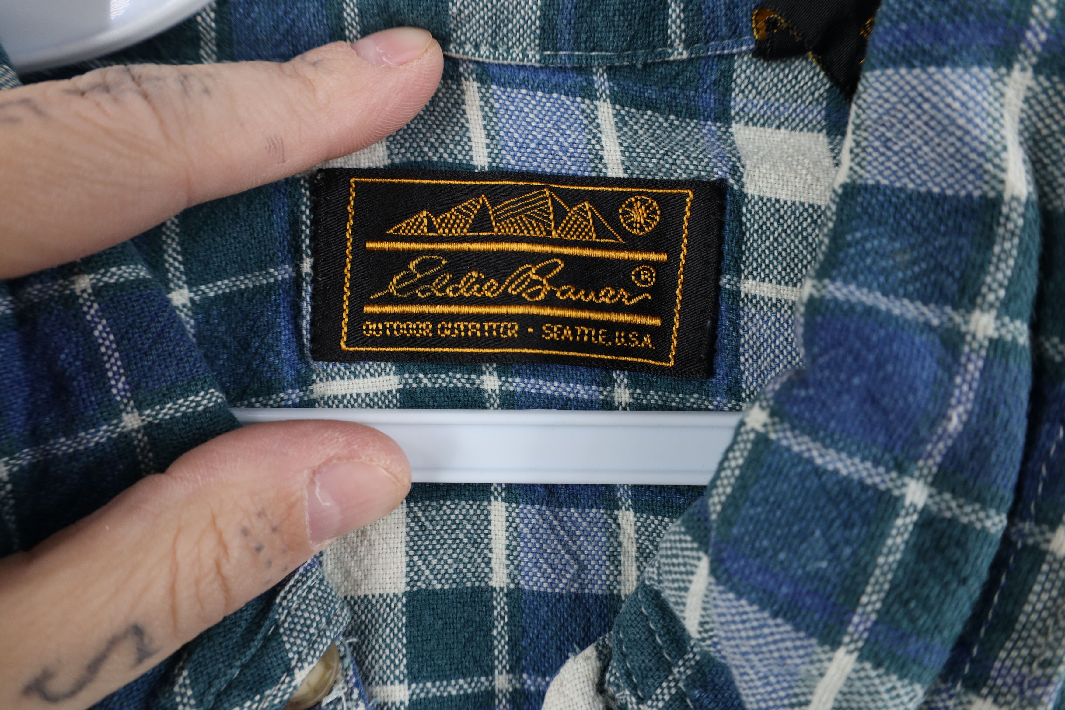 Eddie Bauer Vintage 90s Eddie Bauer Weave Button Down Shirt Plaid USA Size US L / EU 52-54 / 3 - 8 Thumbnail