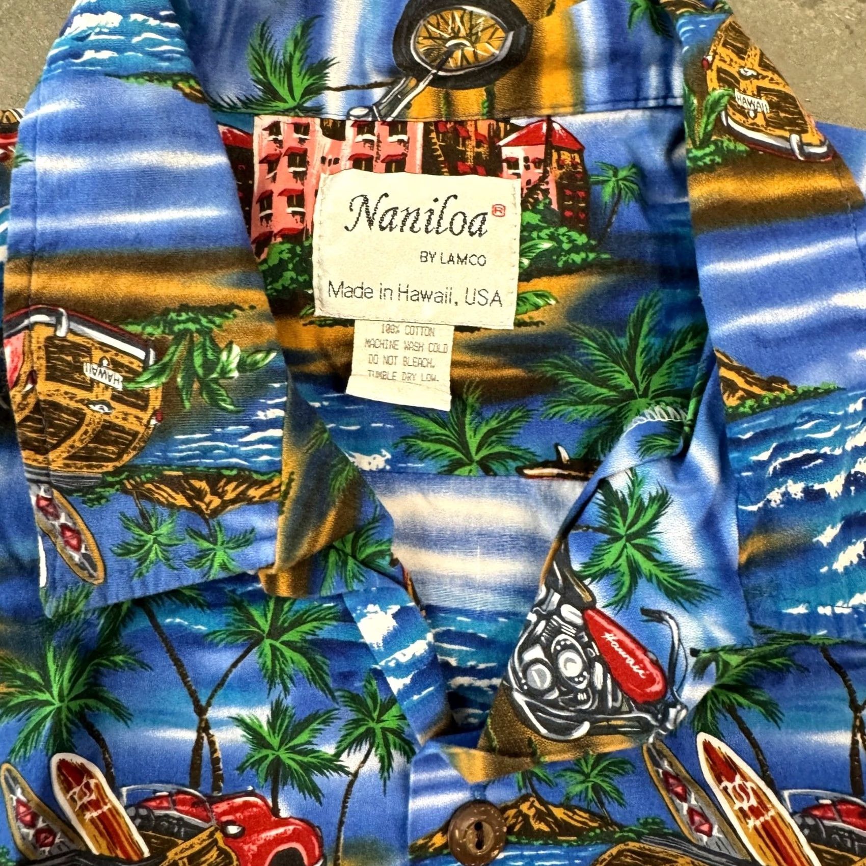 Vintage VINTAGE Y2K 90's Made in Hawaii Naniloa Tropical Beach Blue Shirt XL Men Size US XL / EU 56 / 4 - 3 Thumbnail