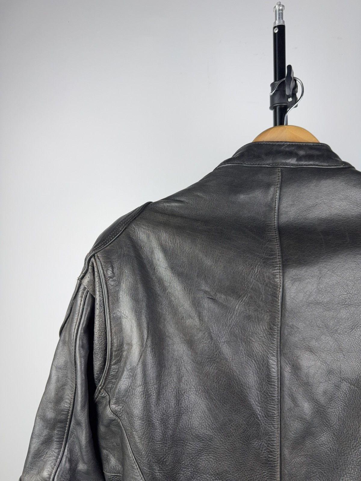 Leather Vntg 00s Heavy Leather Racing MOTO R.S. Bomber Jacket Punk Size US XL / EU 56 / 4 - 14 Thumbnail