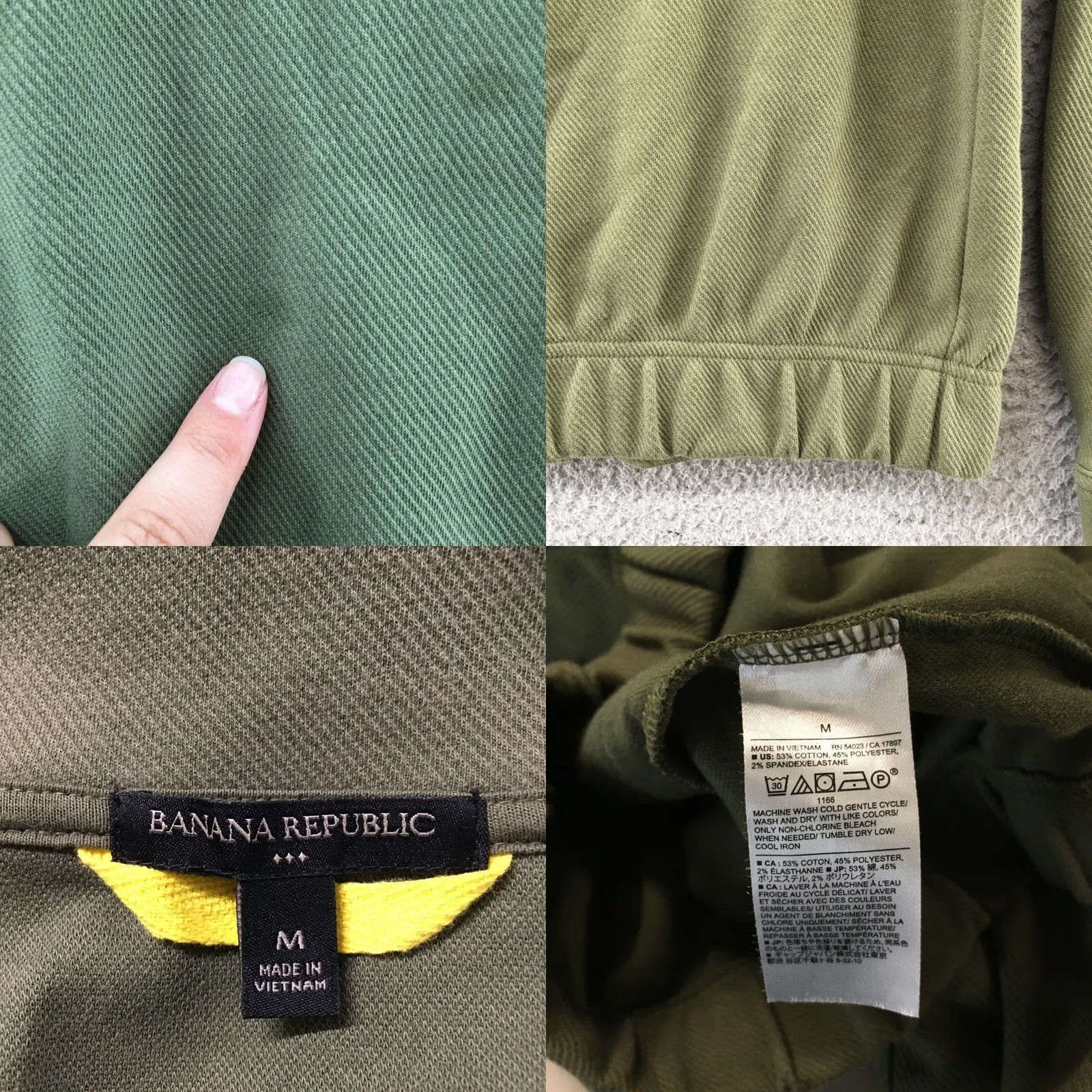 Banana Republic Banana Republic Jacket Womens M Green Cotton Blend Pockets Collared Shirt Coat Mid-Length Button Up Size M / US 6-8 / IT 42-44 - 10 Thumbnail
