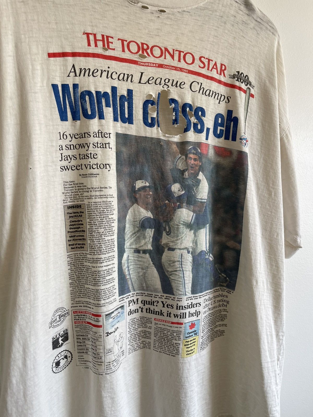 MLB × Vintage Vintage 1992 Toronto Blue Jays T-Shirt Size US XL / EU 56 / 4 - 3 Thumbnail