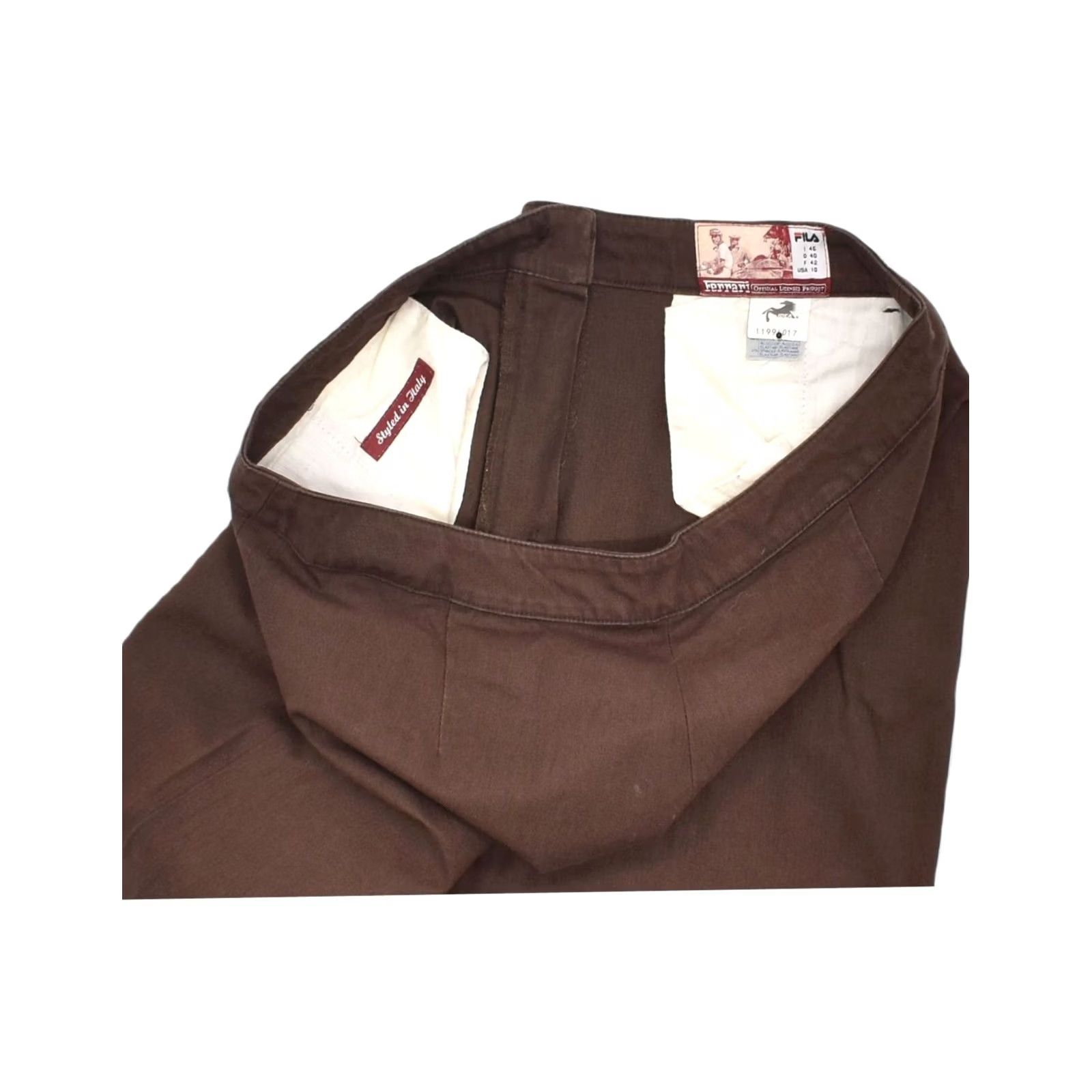 Fila FILA Chino Trousers IT 46 Large W32 L31 Brown Cotton Straight Womens RI01 Size 36" / US 14 / IT 50 - 3 Thumbnail