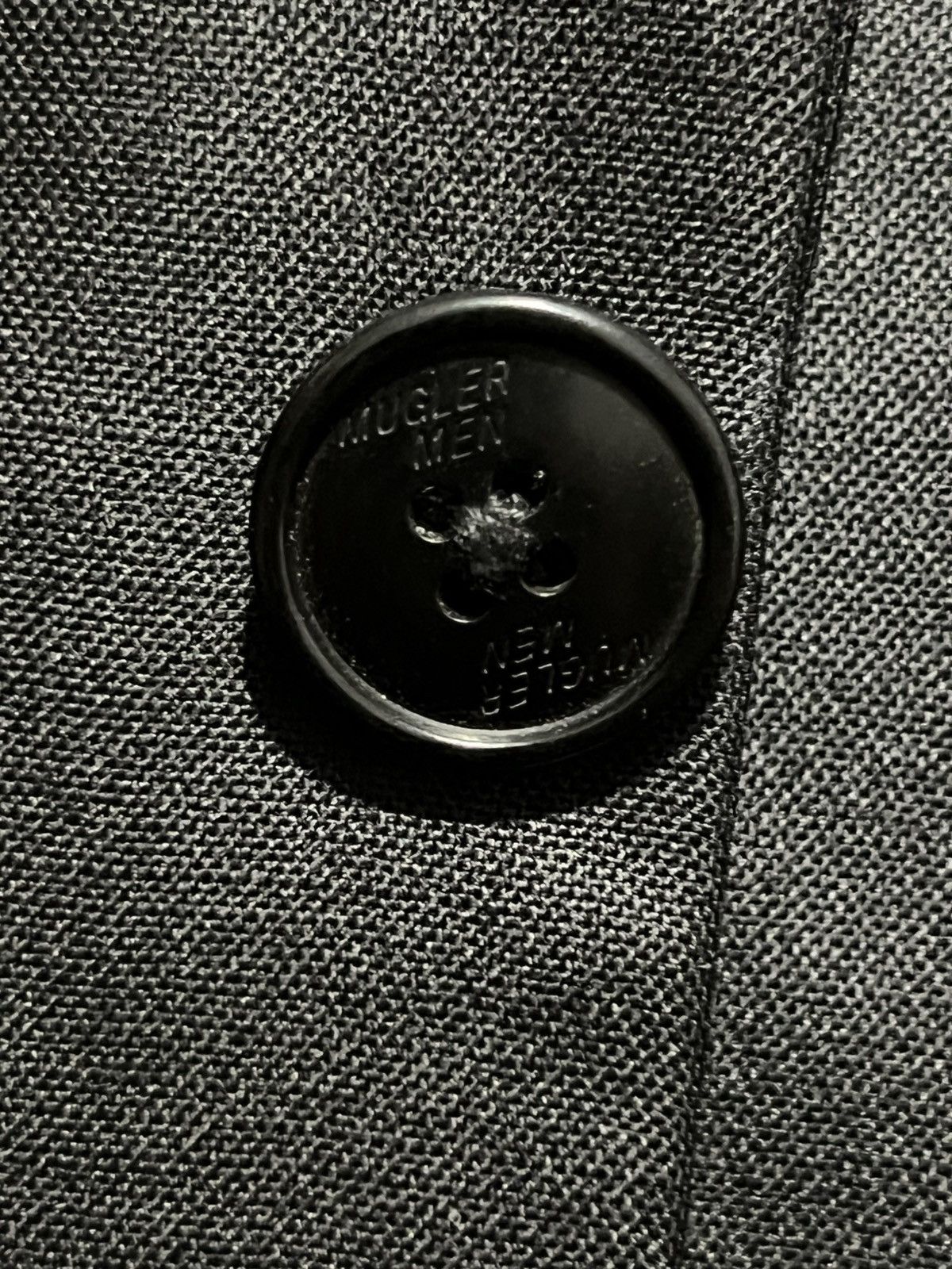 Designer × Mugler × Thierry Mugler Thierry Mugler Black Shiny Virgin Wool Suit Notched Lapel Size 44L - 8 Thumbnail