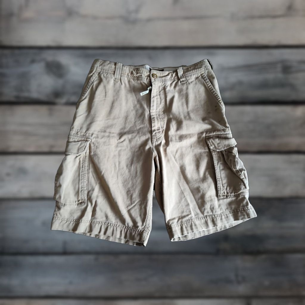 Abercrombie & Fitch VINTAGE Abercrombie & Fitch Men's Cargo Shorts 34 Khaki Distressed Y2K Casual Flat Front Size US 34 / EU 50 - 1 Thumbnail