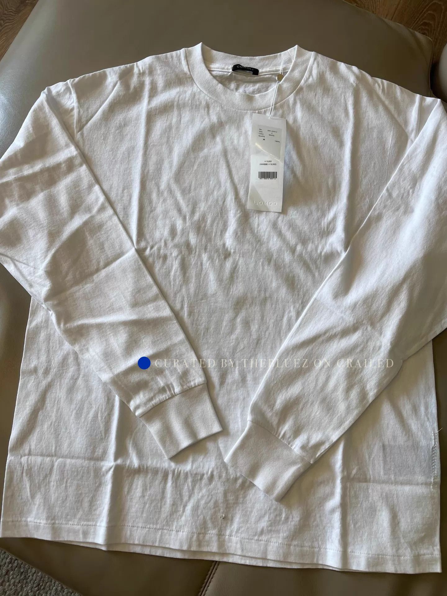 Comoli Lightweight Cotton Long Sleeve T-Shirt in White Size US M / EU 48-50 / 2 - 1 Thumbnail