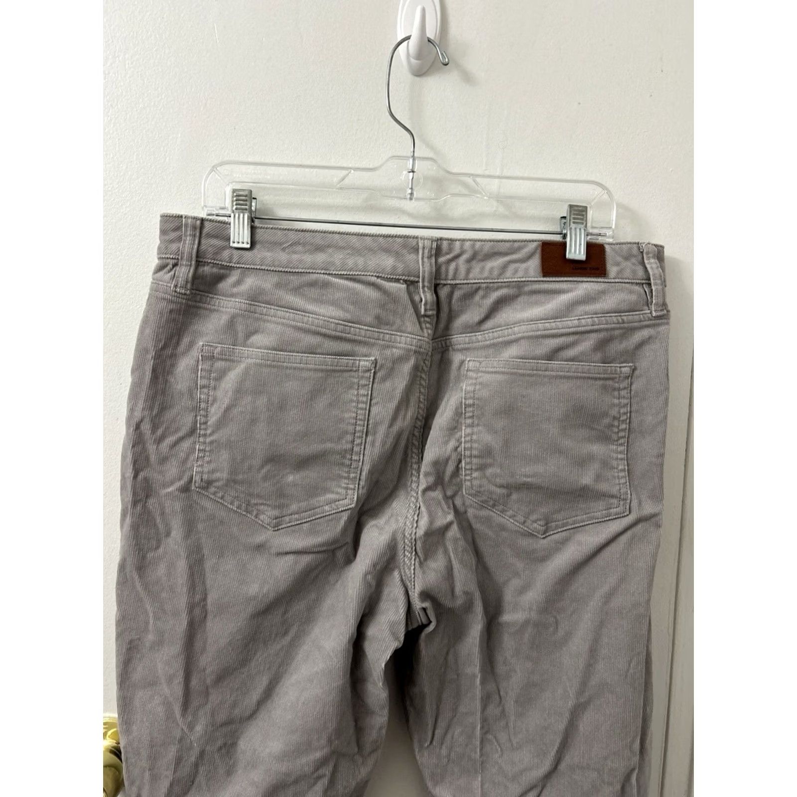 Lands' End Lands' End Corduroy Pants Womens 14 Gray 36x31 Straight Mid Rise Zipper Button Pockets Stretch Comfort Size 36" / US 14 / IT 50 - 7 Thumbnail