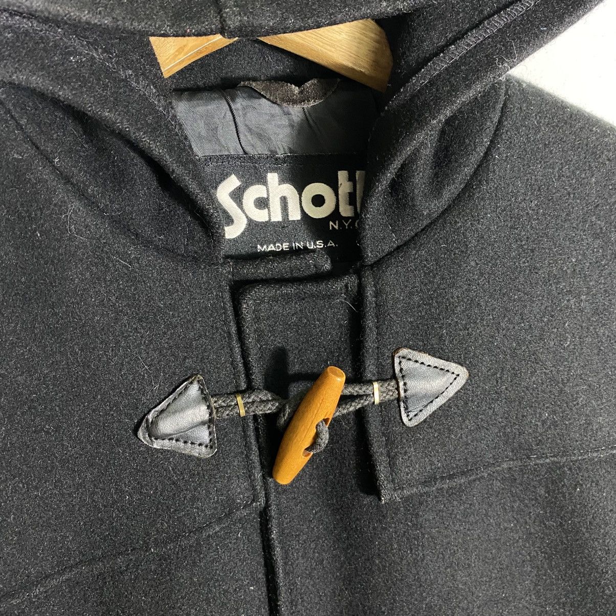 Schott × Vintage Vintage Schott Duffle Coat Toggle Button Wool Hoodie Jacket Size US M / EU 48-50 / 2 - 6 Thumbnail
