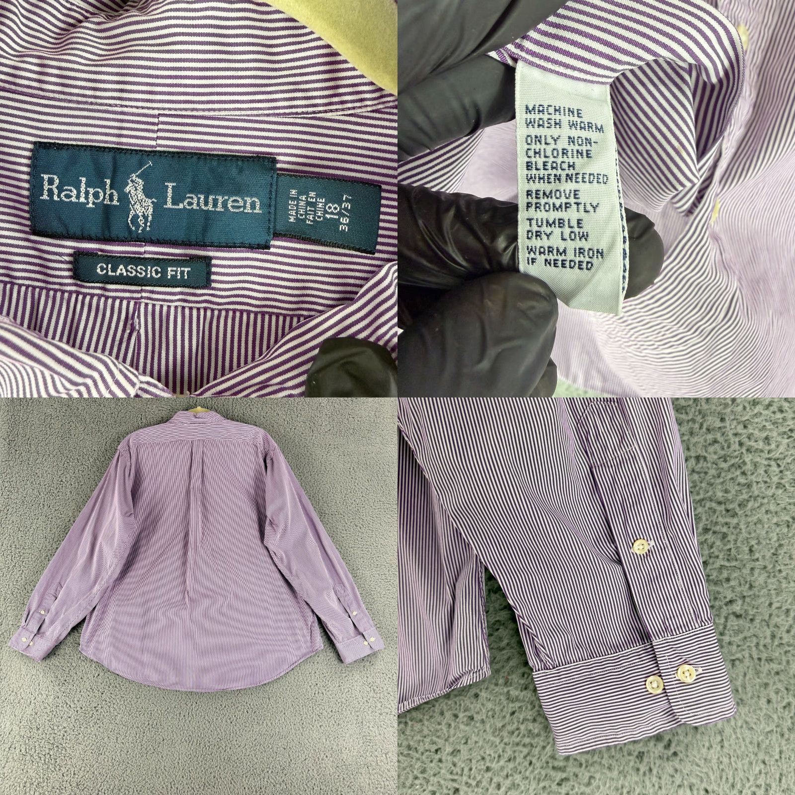 Ralph Lauren Ralph Lauren Button-Down Shirt Mens XXL Purple Stripe Long Sleeve Classic Size US XXL / EU 58 / 5 - 8 Thumbnail