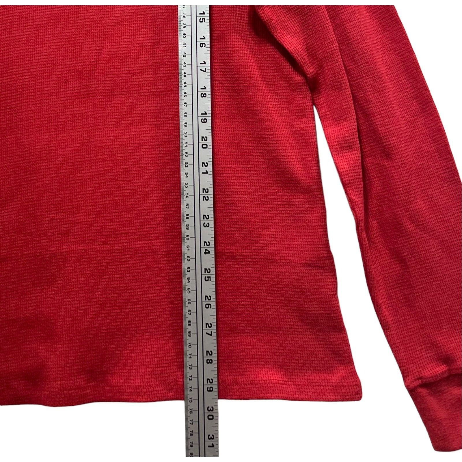rue21 Rue 21 - Men's Waffle Knit Henley Athletic Top - Red - Large Size US L / EU 52-54 / 3 - 5 Thumbnail