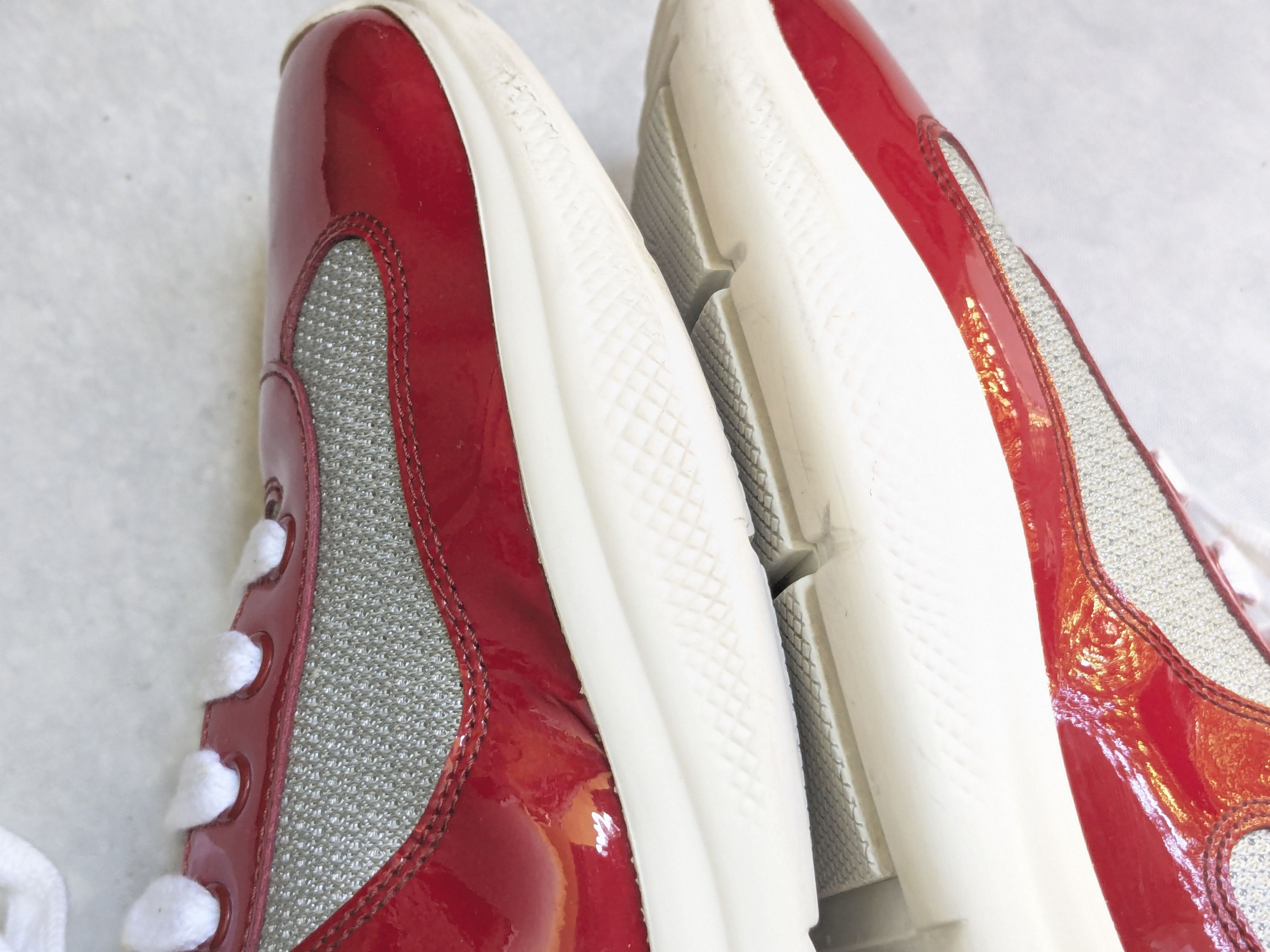 Prada Prada America's Cup Sneakers Red Patent Leather 11.5 White Size US 11.5 / EU 44-45 - 11 Thumbnail