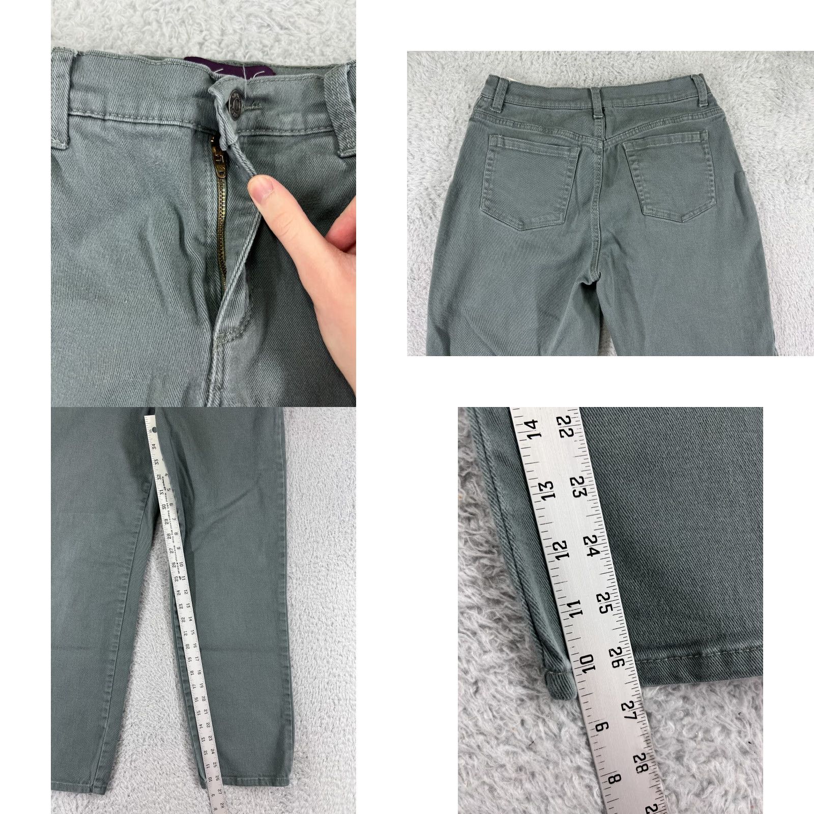 Gloria Vanderbilt VINTAGE Gloria Vanderbilt Amanda Jeans Womens 8 Green Denim 5-Pocket Design Regular Mid Rise Cotton Blend Stretch Size 30" / US 8 / IT 44 - 8 Thumbnail