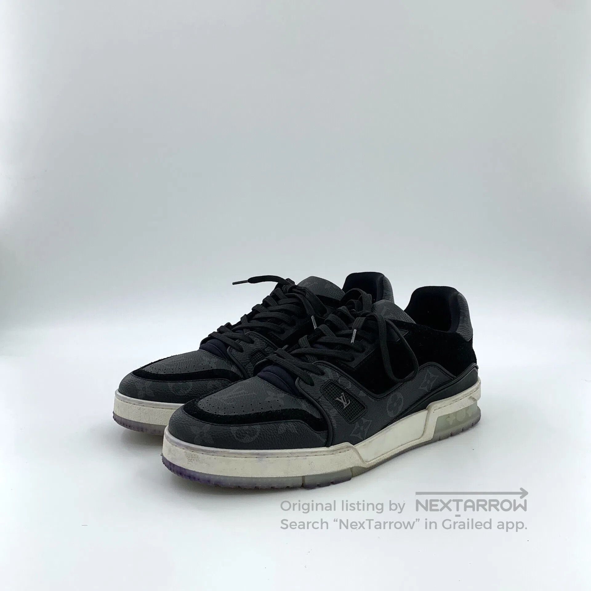 Louis Vuitton Louis Vuitton Black Logo Monogrammed Lace-up Leisure Flat- Size US 8.5 / EU 41-42 - 1 Thumbnail