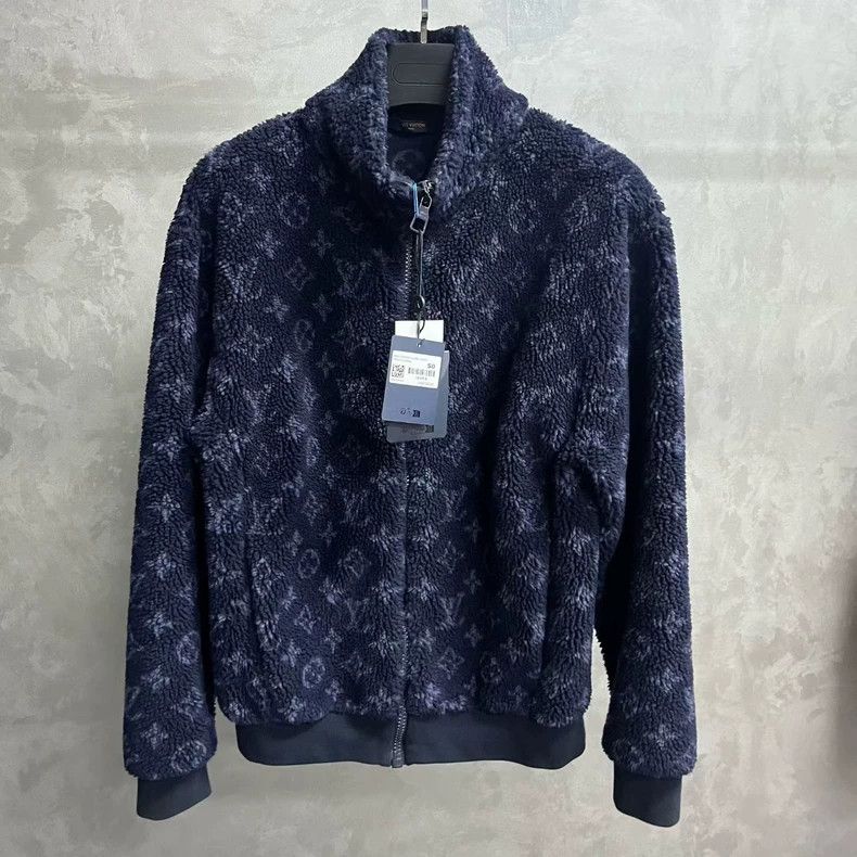 Louis Vuitton Blue Logo Jacquard Jacket