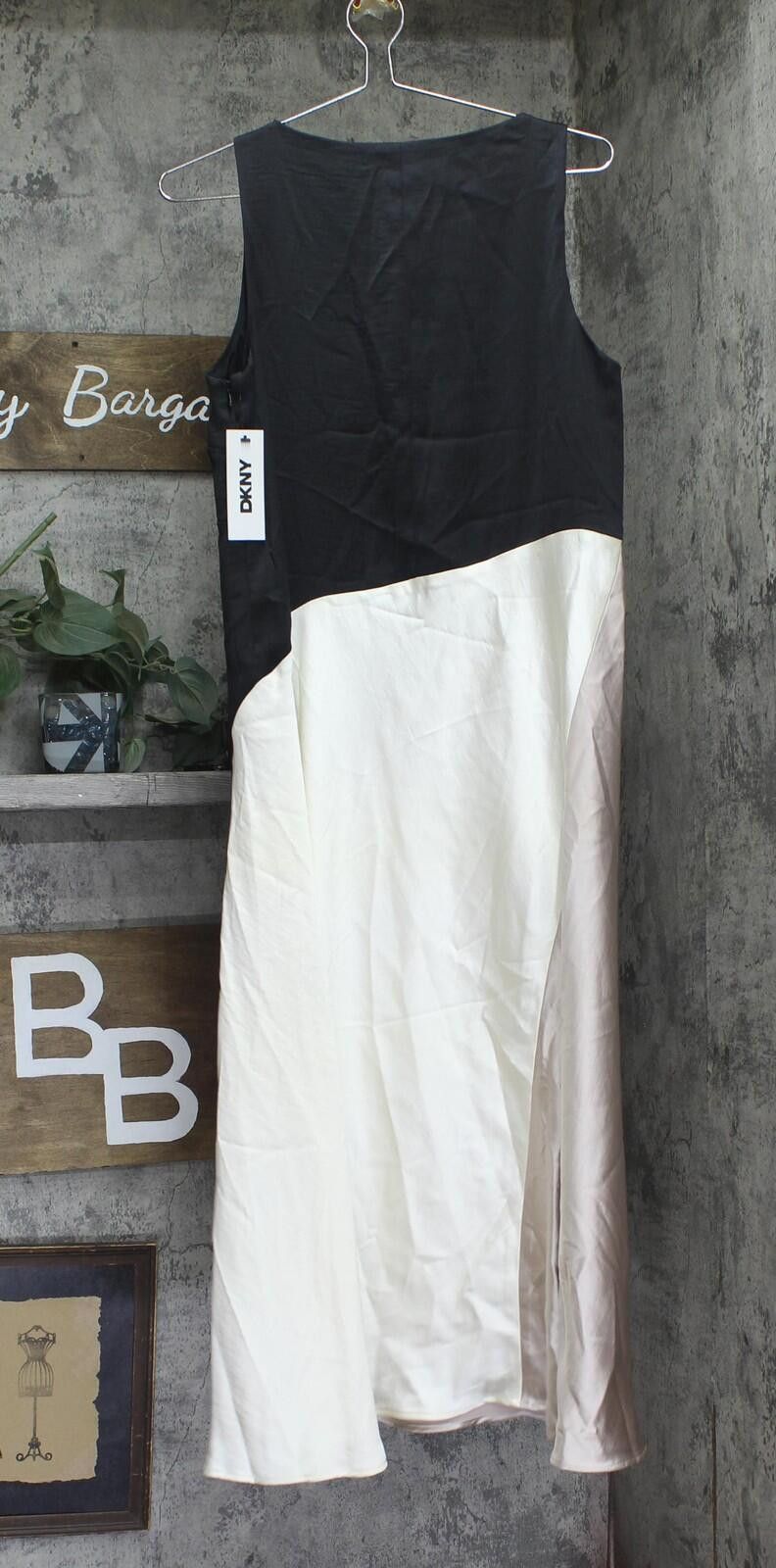 DKNY Dkny Satin Slip Dress Dd4k6d69 Black / Cloud / Eggshell 8 Size M / US 6-8 / IT 42-44 - 2 Thumbnail