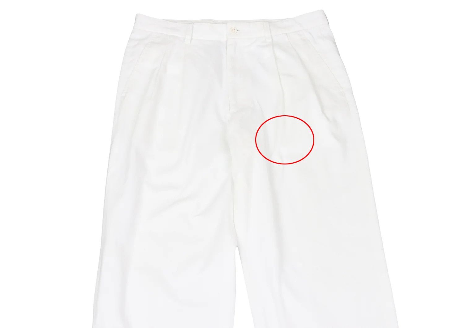 Issey Miyake Cotton Two-Tuck Pants in Off White, Size XL Size US 38 / EU 54 - 2 Thumbnail