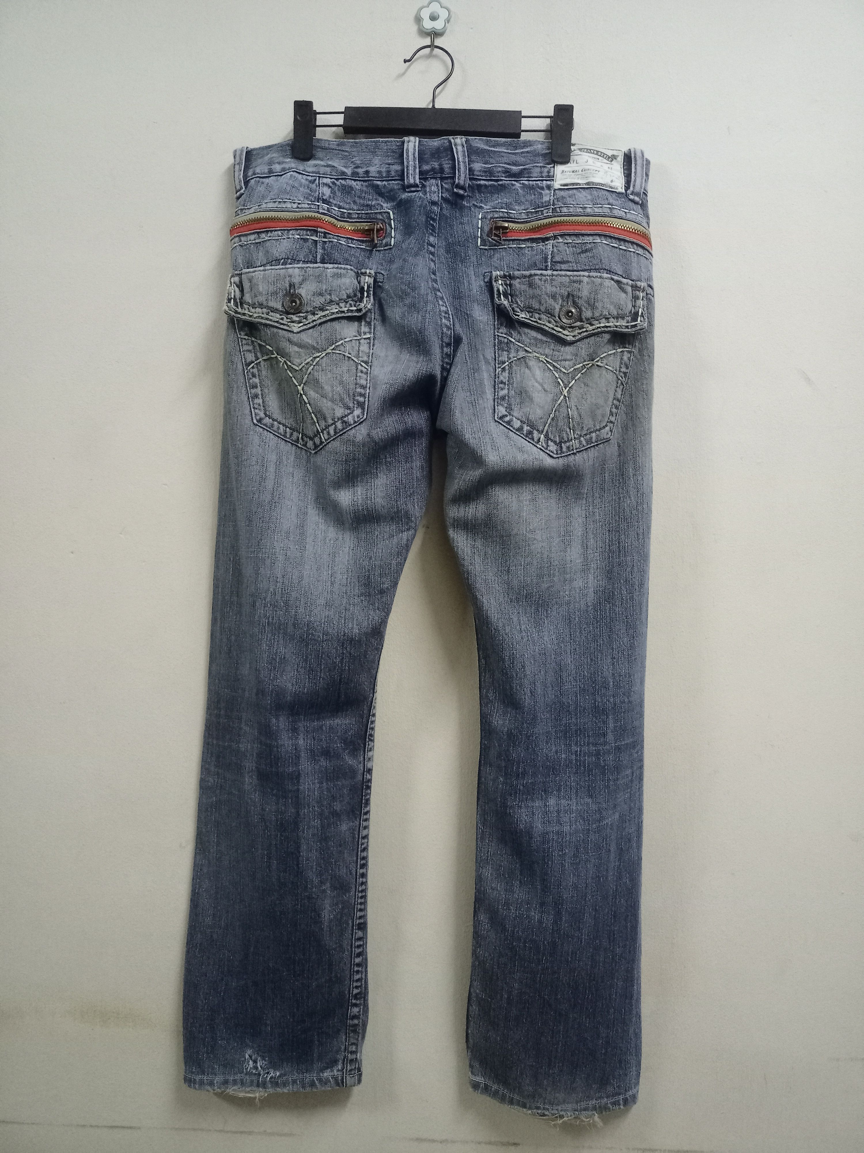Distressed Denim Vintage Anti Label Blue Wash Distressed Baggy Jeans 35x29 Size US 35 - 2 Preview