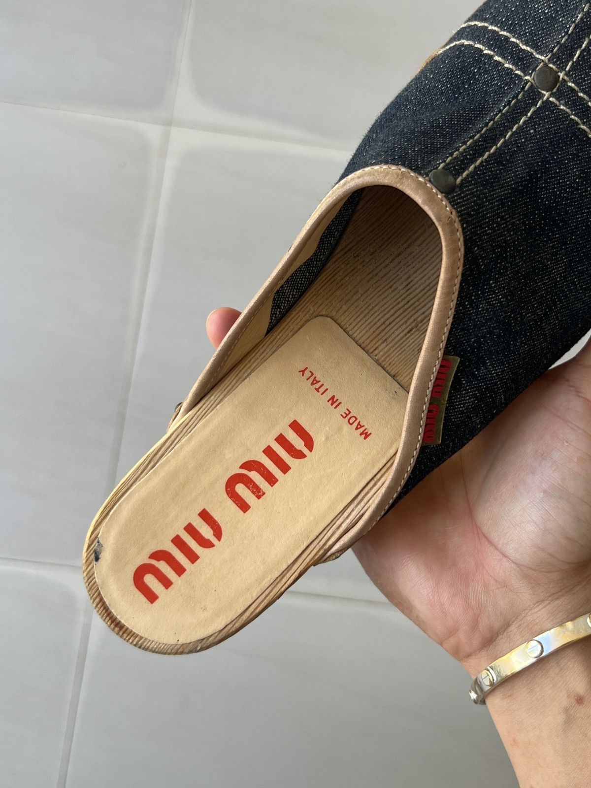 Miu Miu 1990s Miu Miu denim clogs Size US 8 / IT 38 - 8 Thumbnail