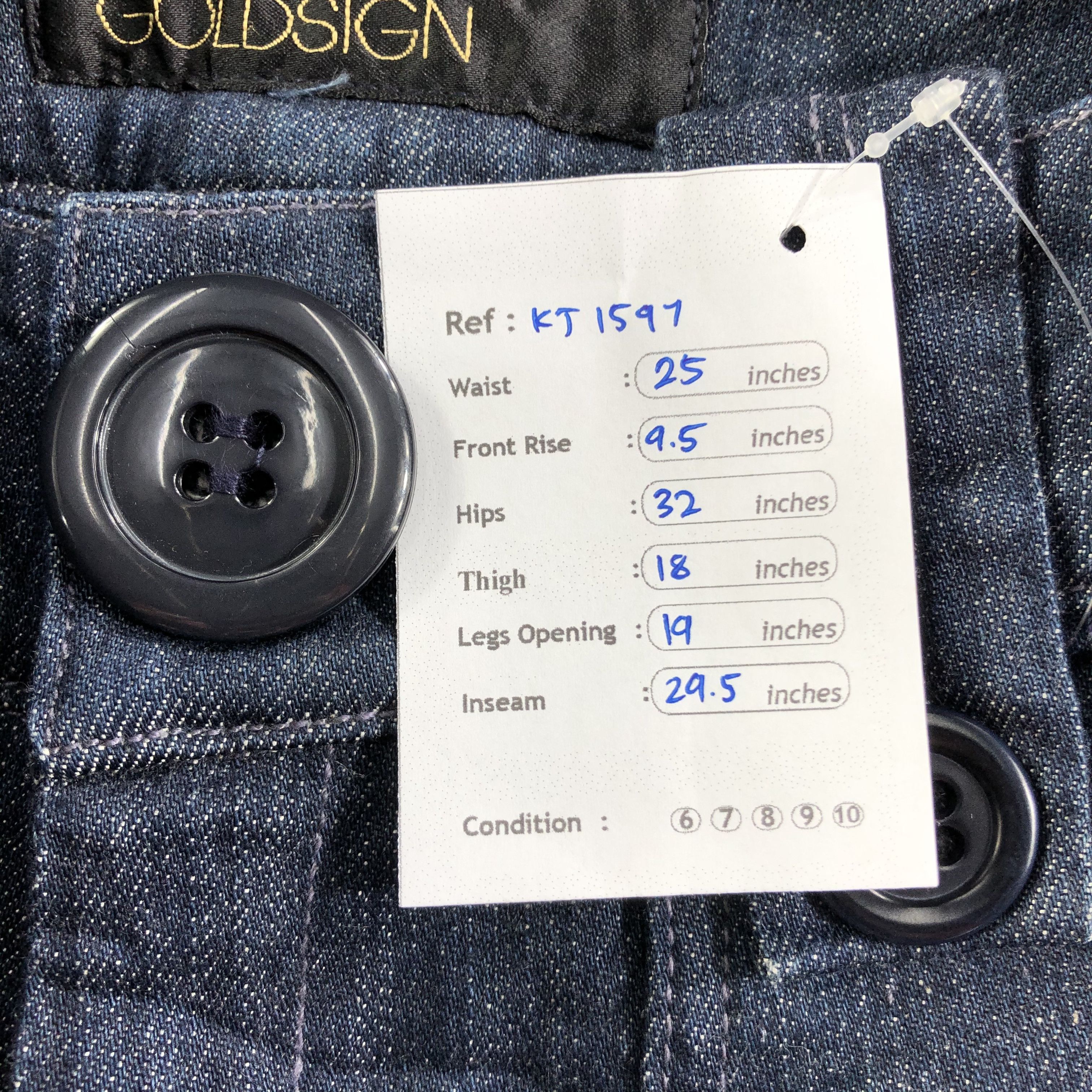 GOLDSIGN Goldsign Denim Dark Wash Flared Jeans KJ1597 Size 25" / US 0 / IT 36 - 10 Thumbnail