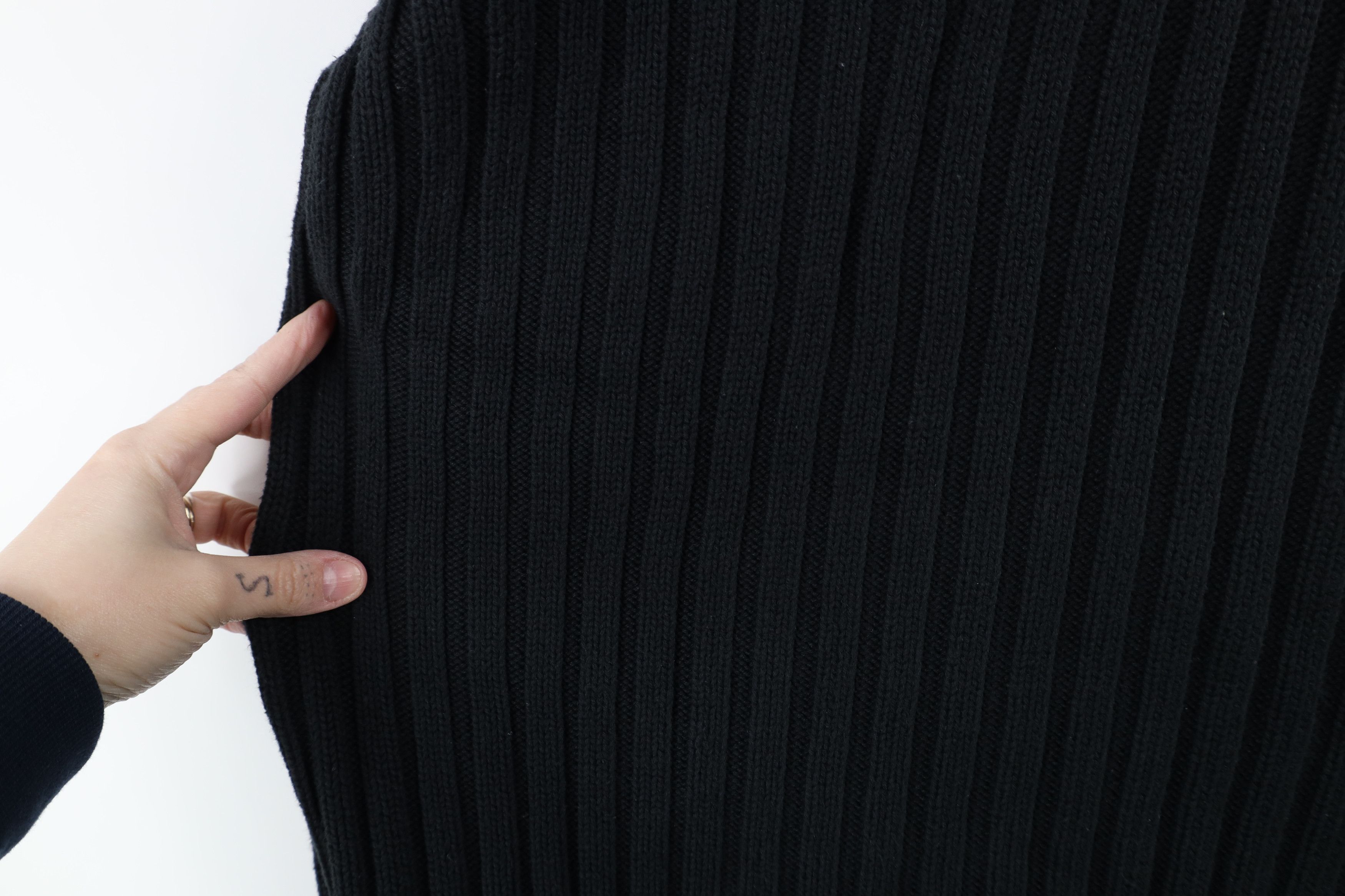 Vintage Vintage 90s Streetwear Heavyweight Ribbed Knit Sweater Black Size US XL / EU 56 / 4 - 6 Thumbnail