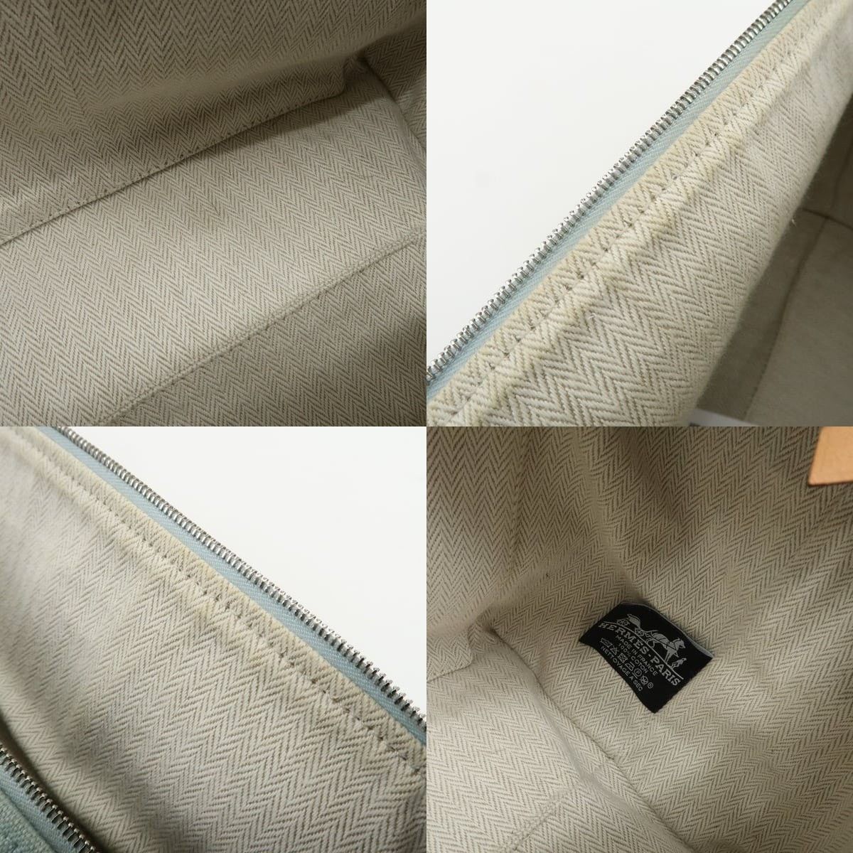 Hermes Hermes Bride A Brac GM Canvas Cosmetic Pouch Light Blue Size ONE SIZE - 7 Thumbnail