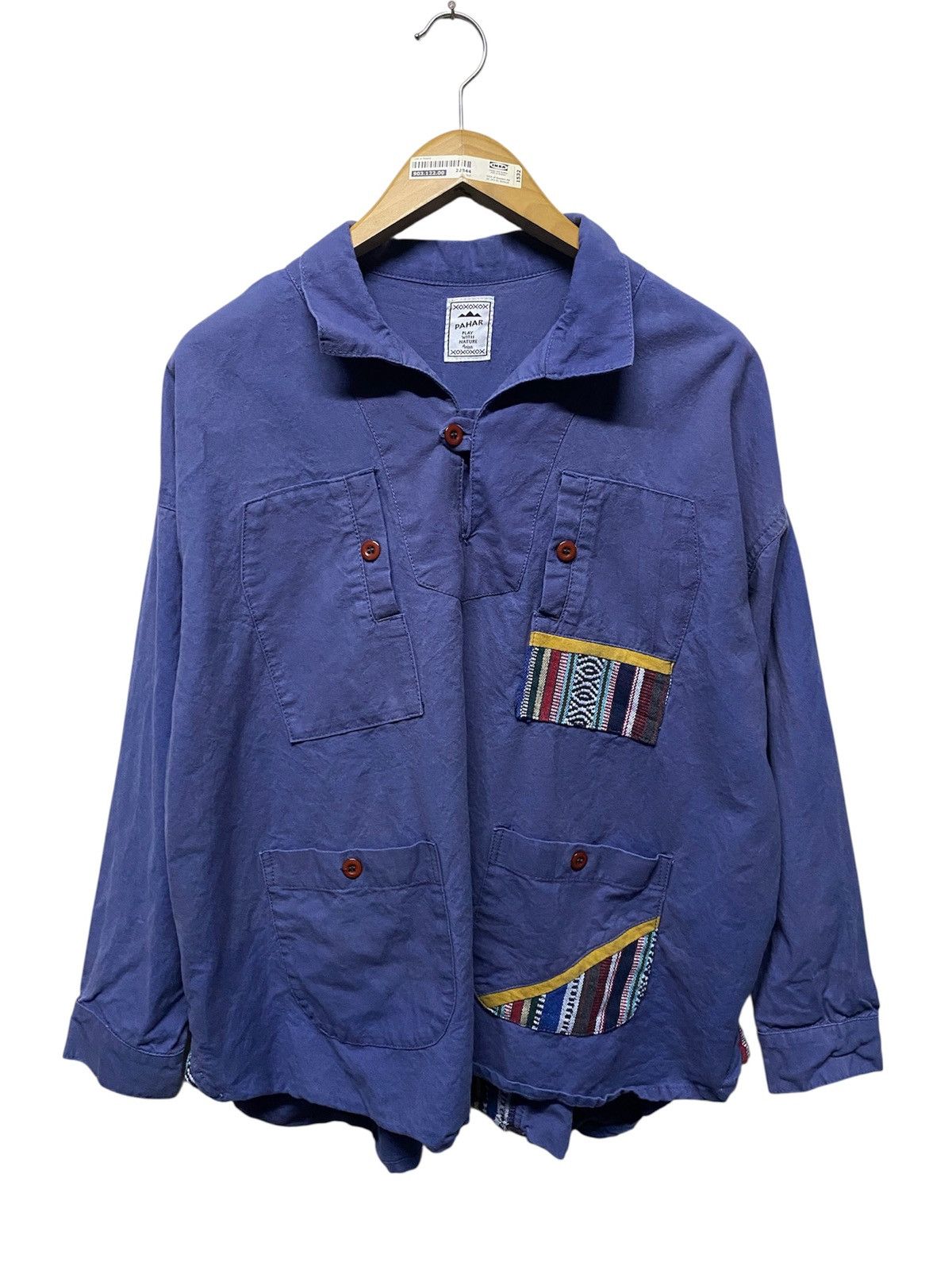 Japanese Brand Pahar by Amina Multipocket Navy Shirt Size US L / EU 52-54 / 3 - 1 Thumbnail