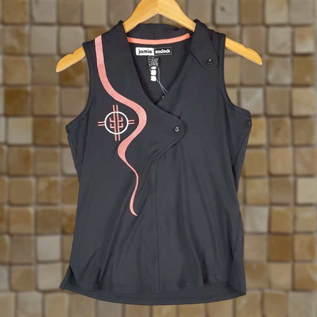 Vintage VINTAGE Jamie Sadock Golf Tank Top Women’s Size S Petite Sleeveless Black Y2K Preppy Art T Shirt (90s, Outdoor, Retro, Sports) Mens Womens Boys Girls Size S / US 4 / IT 40 - 1 Thumbnail