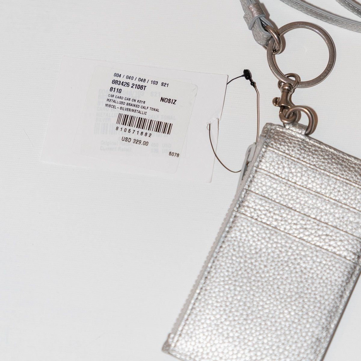 Balenciaga Car Card Case on Keyring in Metallic Grained Calfskin Size ONE SIZE - 3 Thumbnail