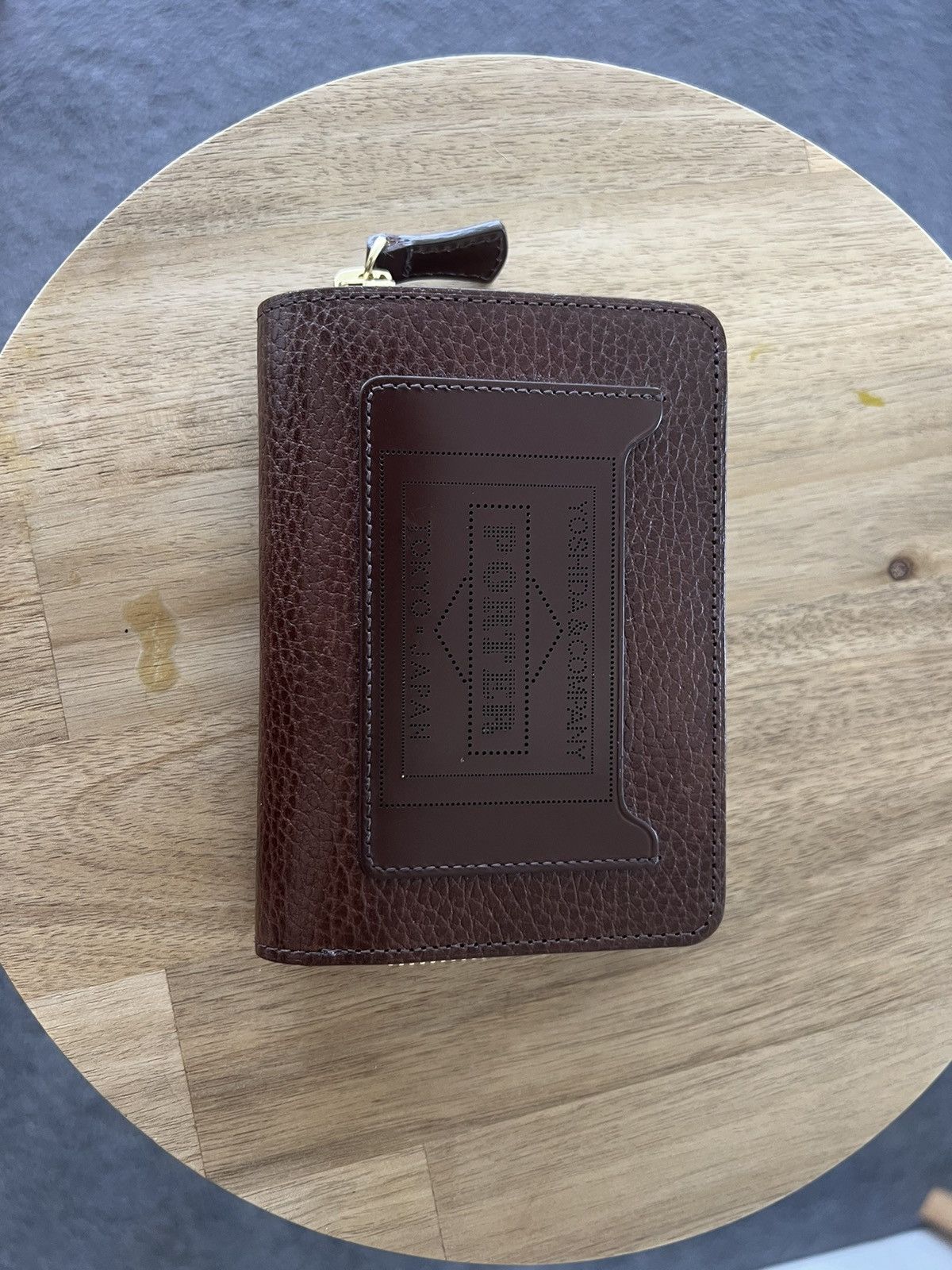 image of Porter Yoshida Co Porter Yoshida & Co - Glaze Zip Wallet Brown, Men's