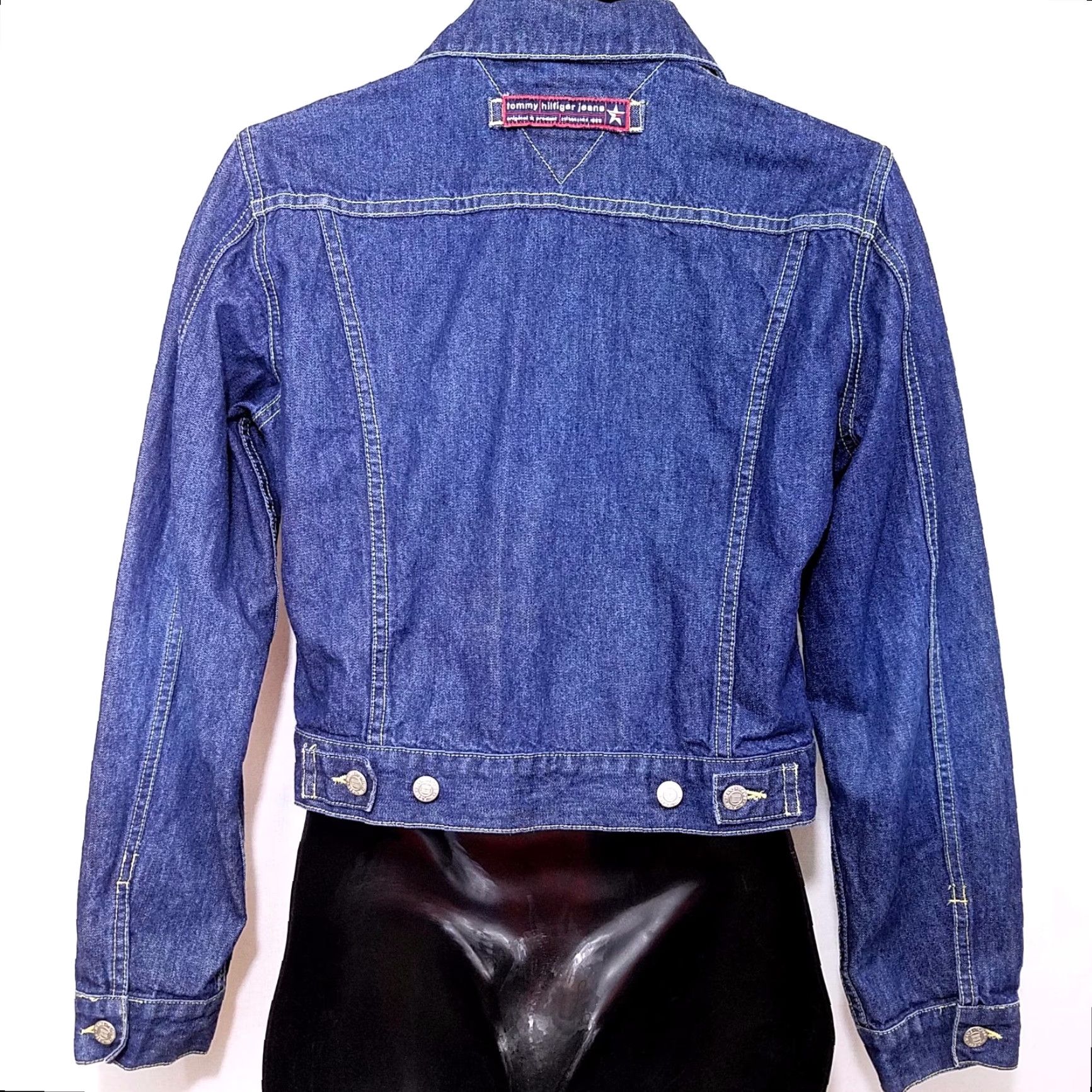 Tommy Hilfiger VINTAGE Tommy Hilfiger Jeans Jacket Denim Trucker 90s Womens Large Size Blue Denim Trucker Jacket Womens Mens Girls Size 36" / US 14 / IT 50 - 5 Thumbnail