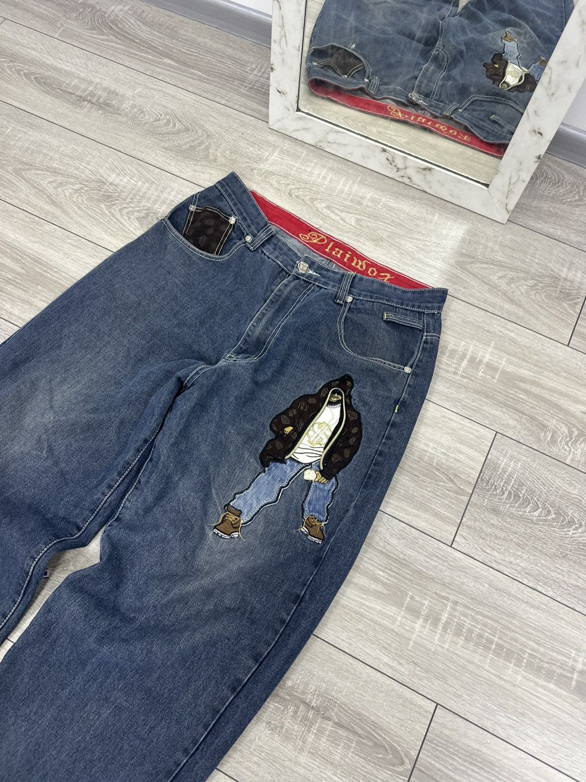 Vintage Baggy Jnco Style Wide Leg Japanese Jeans Hip Hop Rap