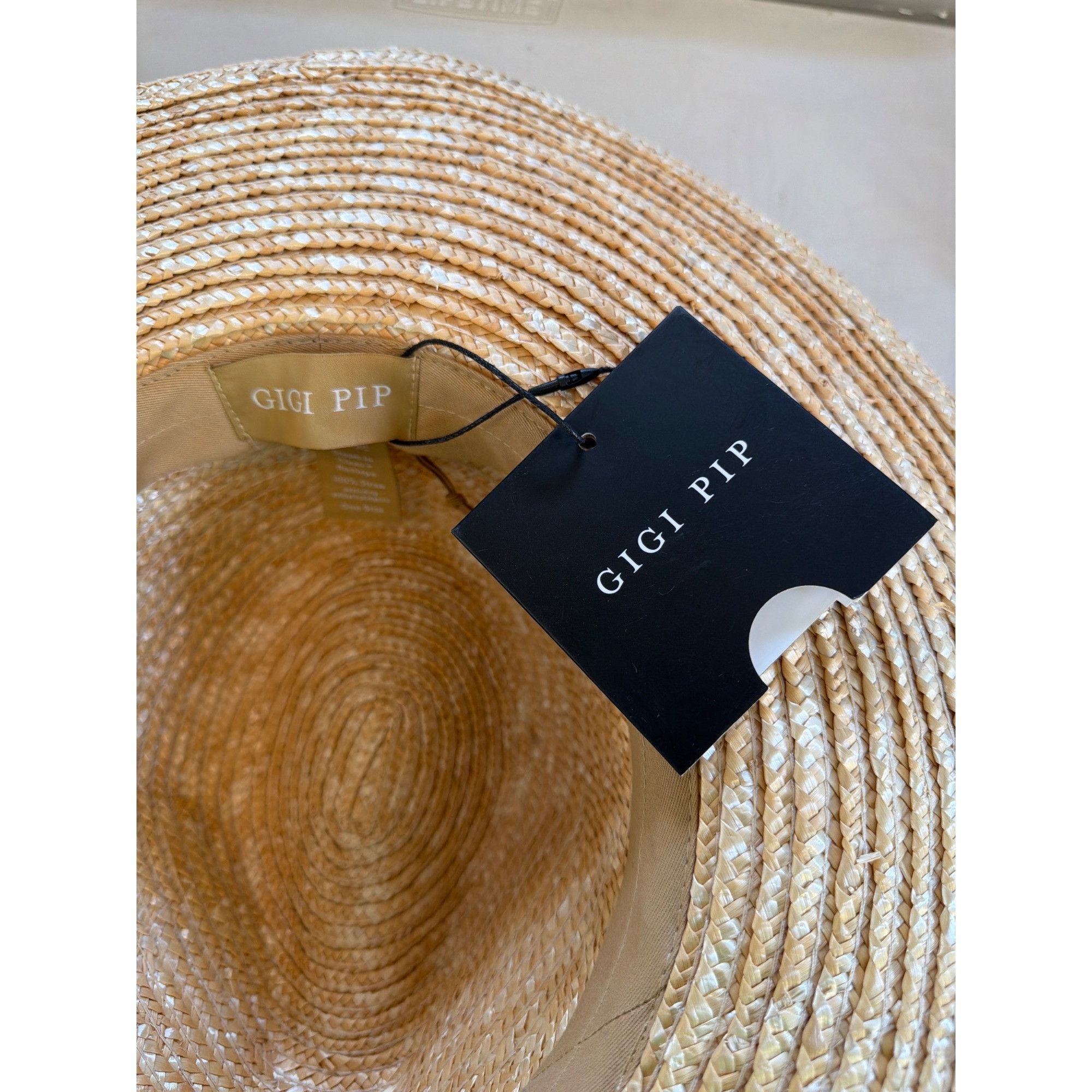 Other NWT Gigi Pip Isla Straw Fedora Hat S/M 57cm Adjustable Wide Size ONE SIZE - 9 Thumbnail