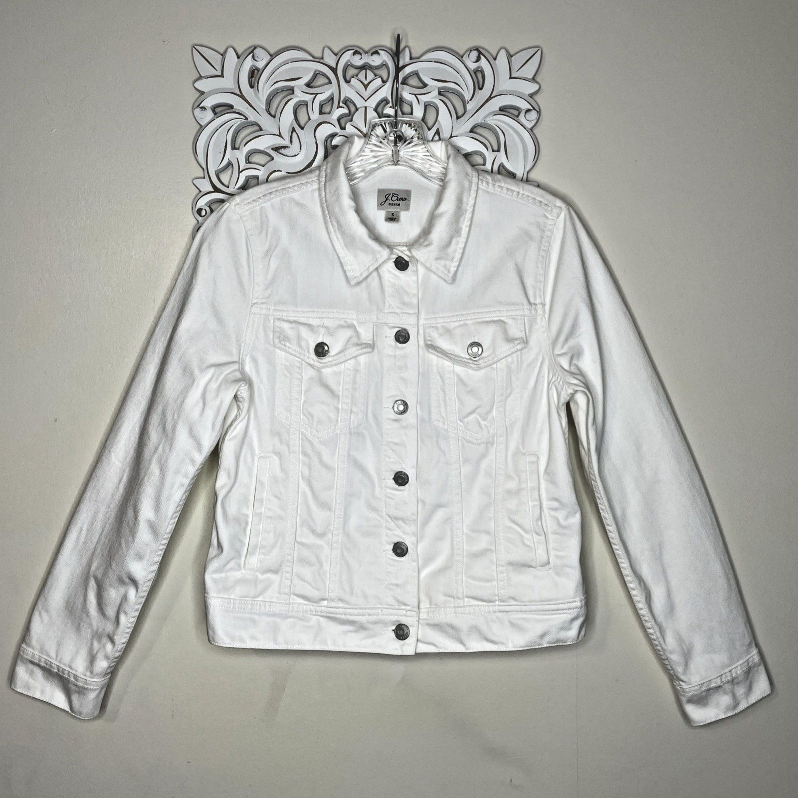 J.Crew J.CREW DENIM size S Jacket COTTON Long Sleeves WHITE Size S / US 4 / IT 40 - 1 Thumbnail
