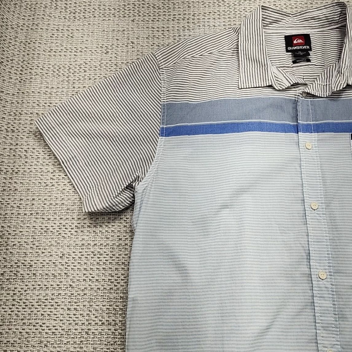 Quiksilver Quiksilver Shirt Mens XL XLarge Button Up Short Sleeve Modern Fit Striped Casual Size US XL / EU 56 / 4 - 3 Thumbnail