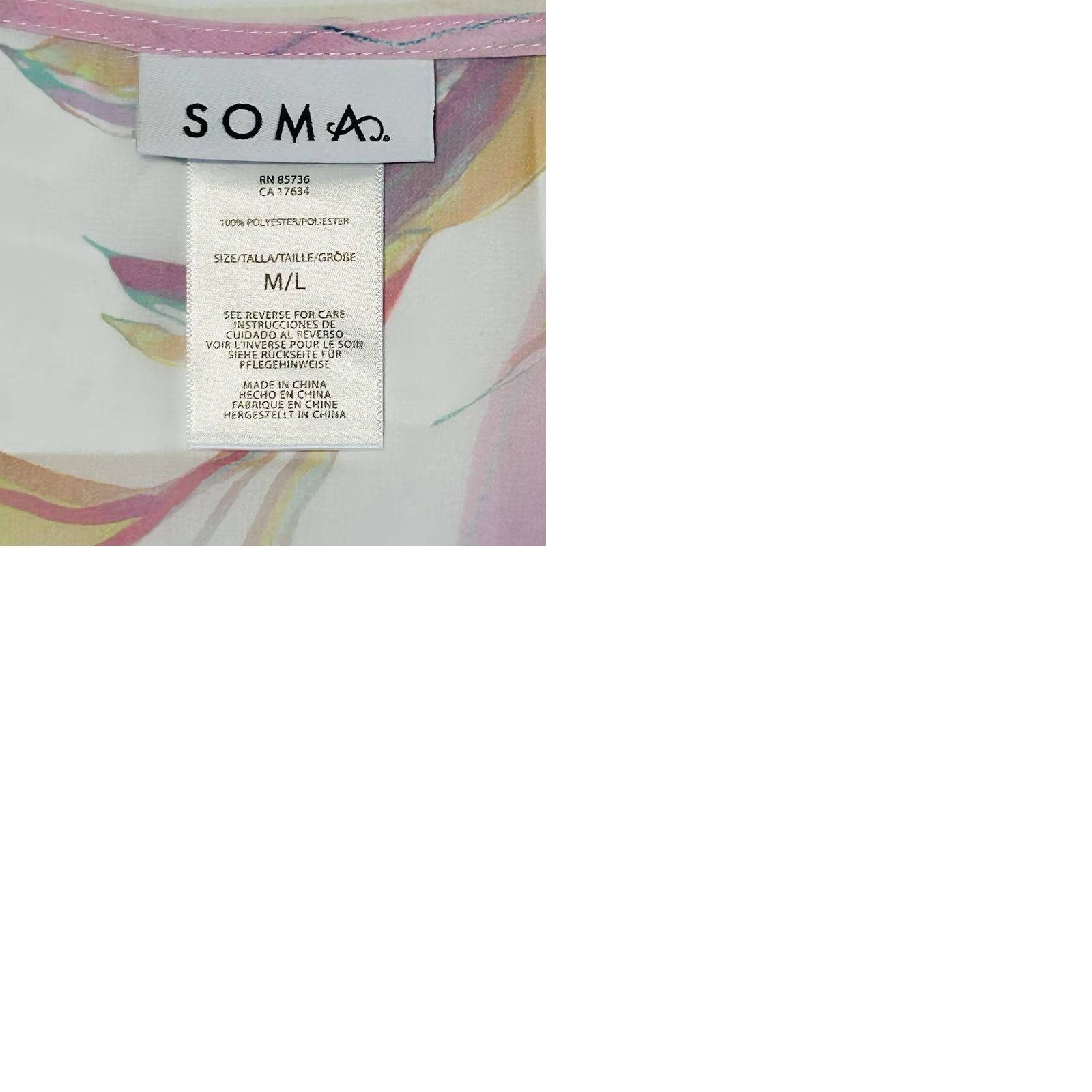 Vintage Soma Swim Chiffon Caftan Cover Up Womens M/L Pastels Abstract Floral Beach Shirt Dress? Size ONE SIZE - 9 Thumbnail