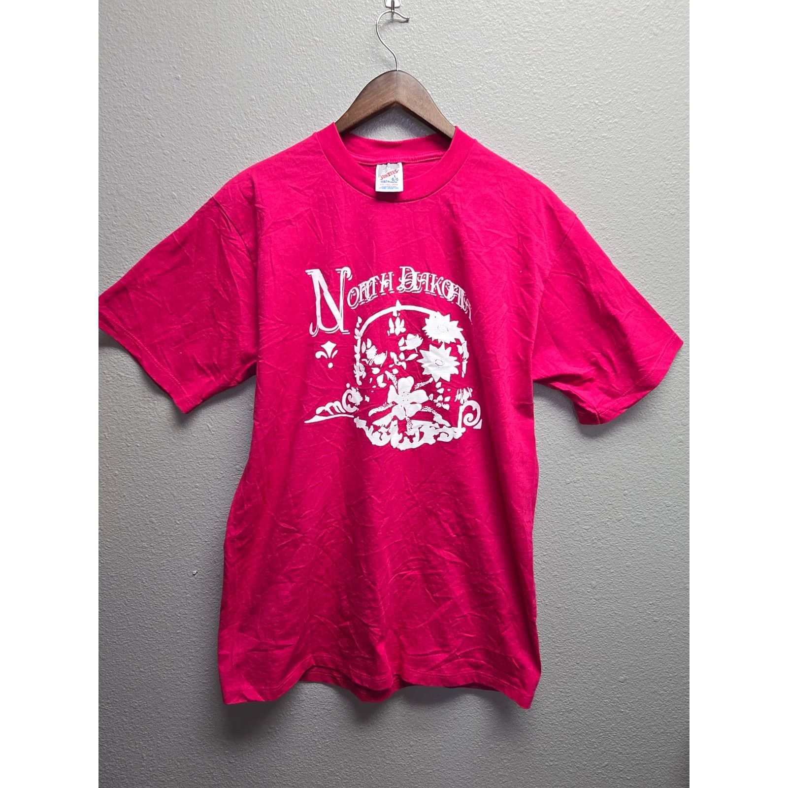 Jerzees × Vintage Vintage Pink Test Print Shirt North Dakota Flower Large Tee Size US L / EU 52-54 / 3 - 1 Thumbnail