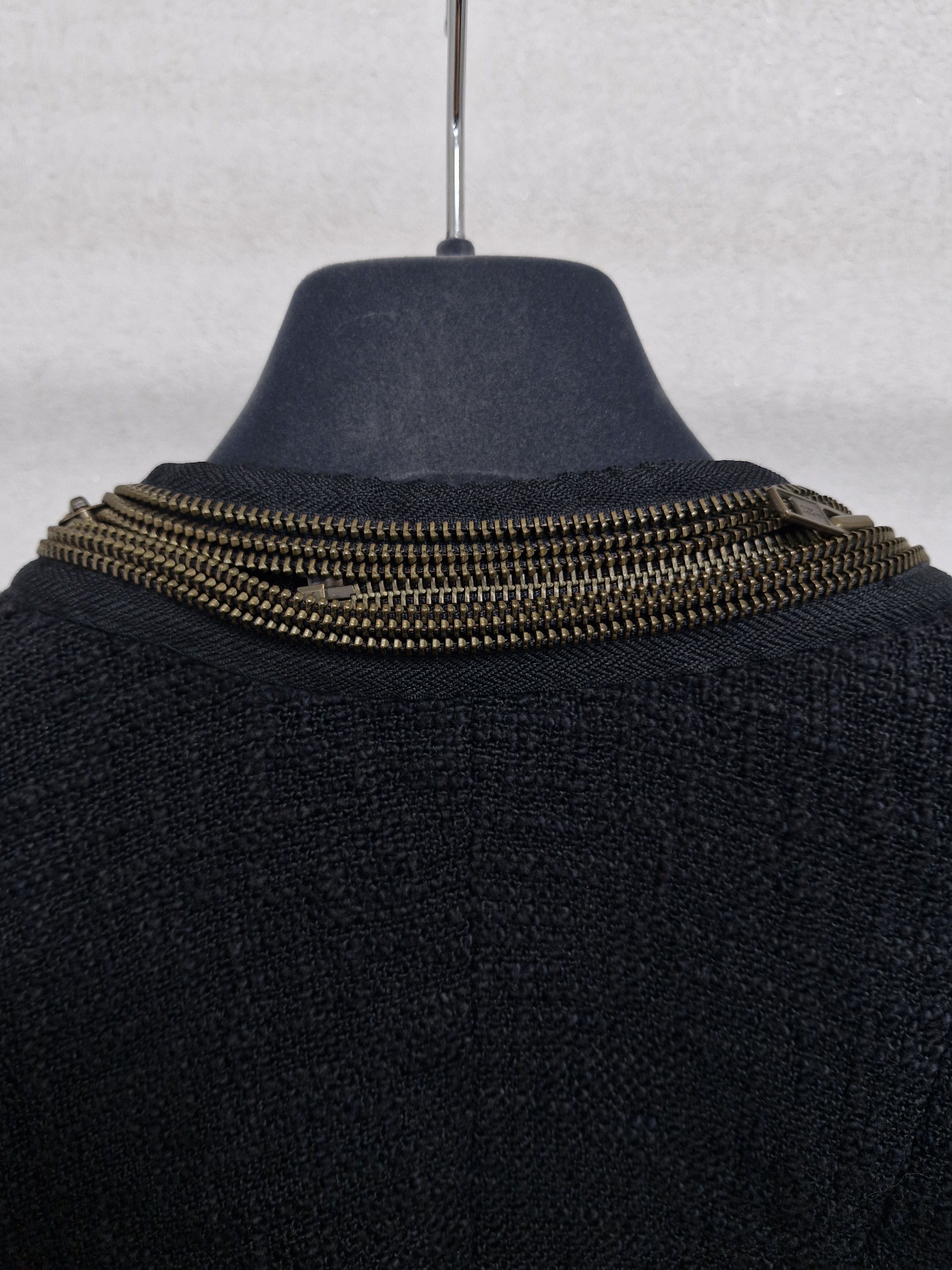 Balmain BALMAIN SS10 Decarnin Multi Zipper Tweed Jacket Size US XXS / EU 40 - 5 Thumbnail