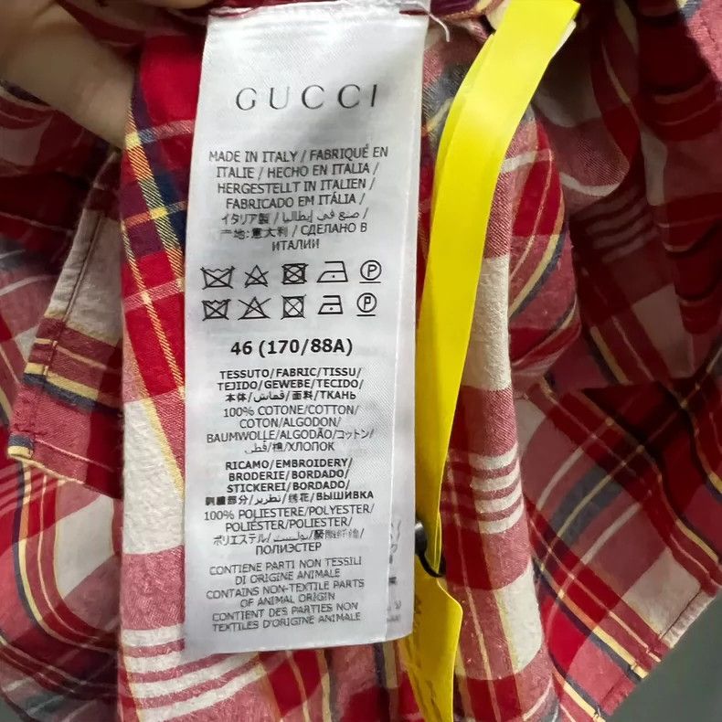 Gucci GucciAnimal embroidered plaid shirt 2503-Nextarrow Size US S / EU 44-46 / 1 - 3 Thumbnail