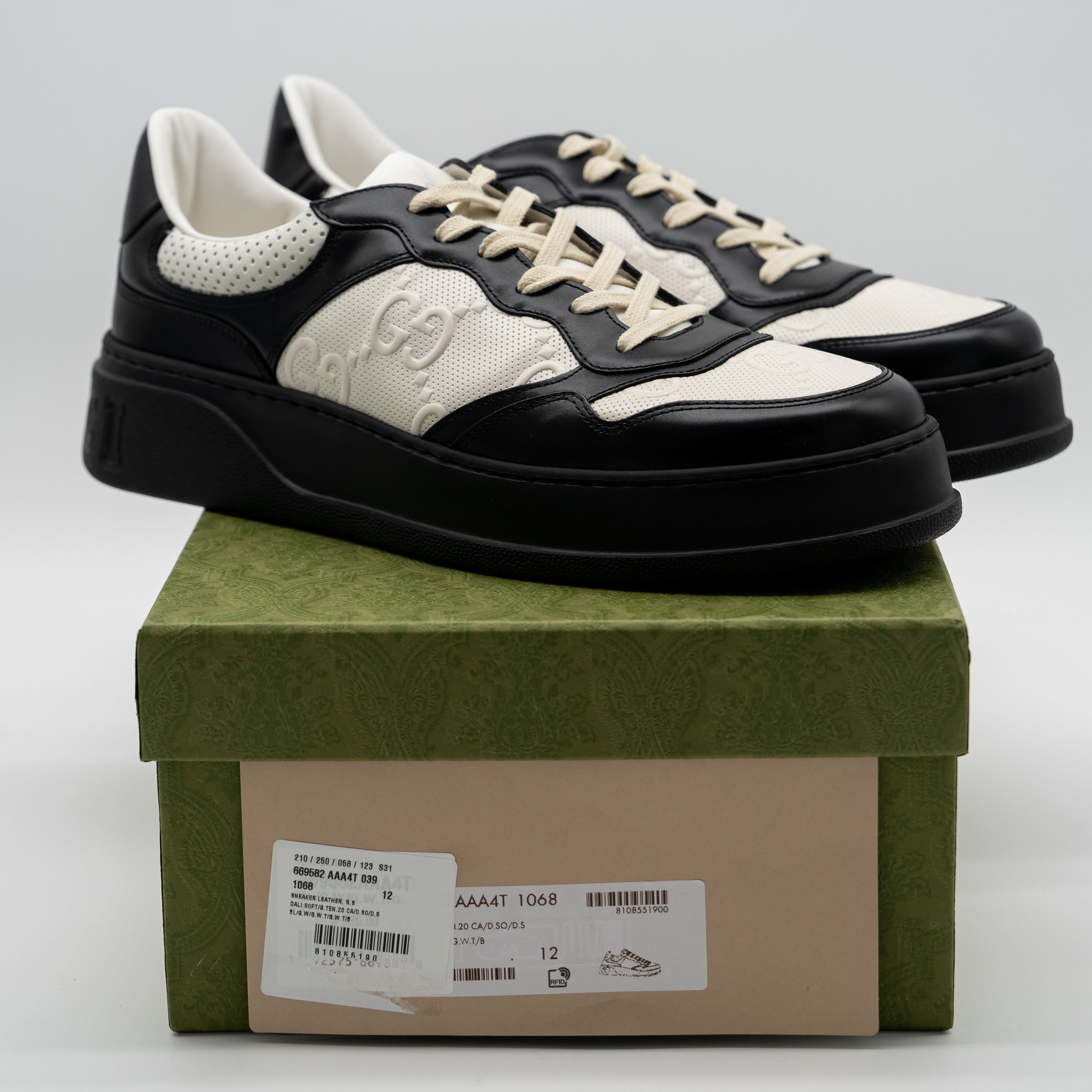 Gucci Size 12 G 12.5 US Gucci GG Chunky B Sneakers Black White GG Size US 12.5 / EU 45-46 - 11 Thumbnail