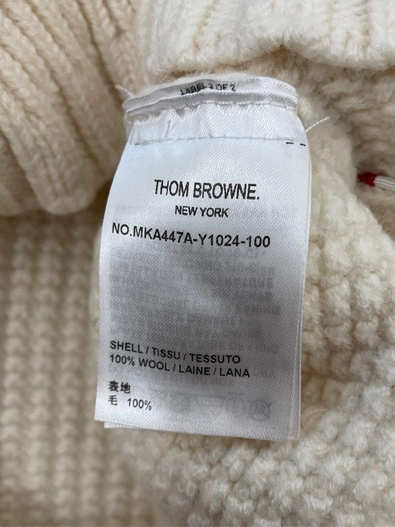 Thom Browne Thom browne Beige hem color stripe short round-neck wool sw Size US M / EU 48-50 / 2 - 6 Thumbnail